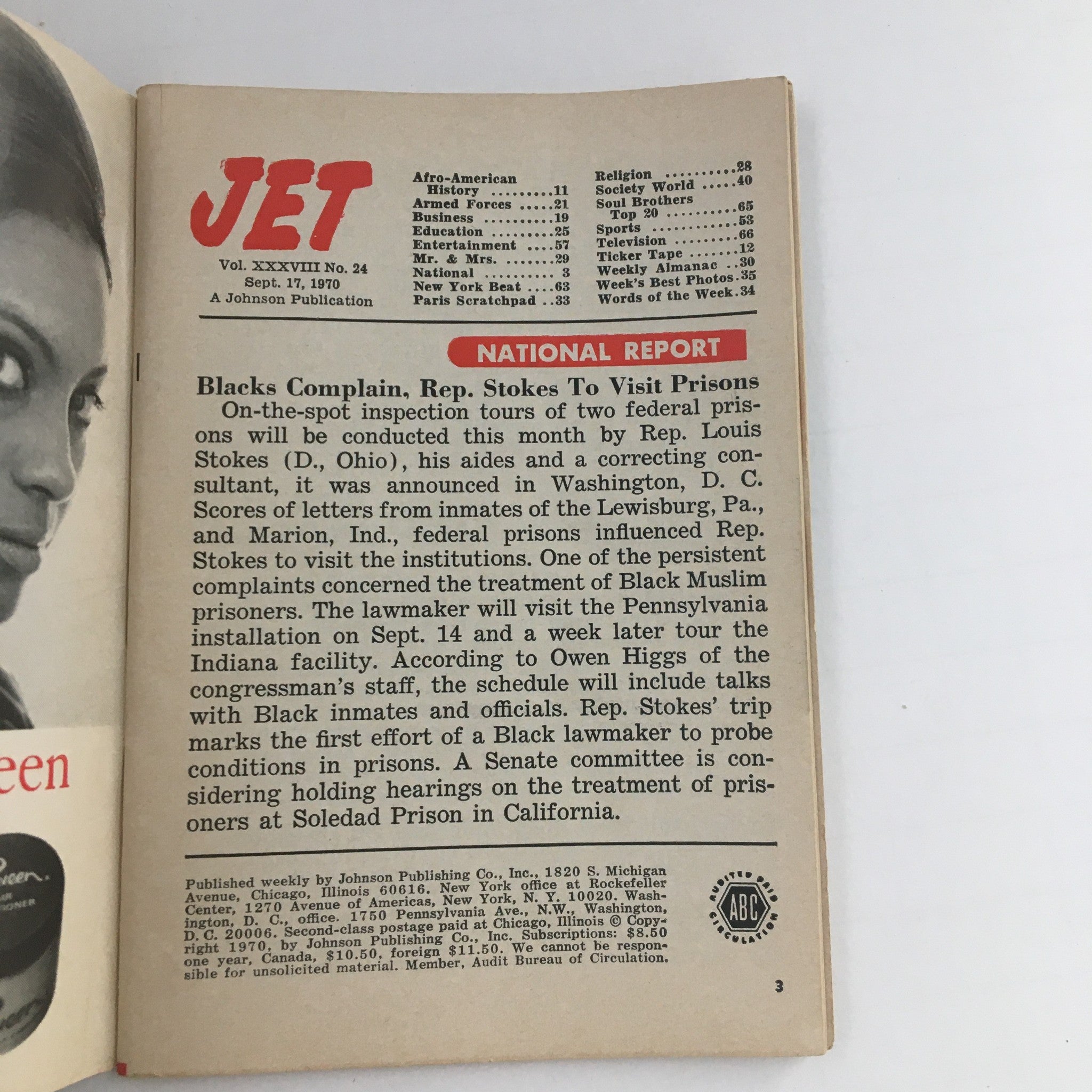 Jet Magazine September 17 1970 Miss Black America Stephanie Clark No Label