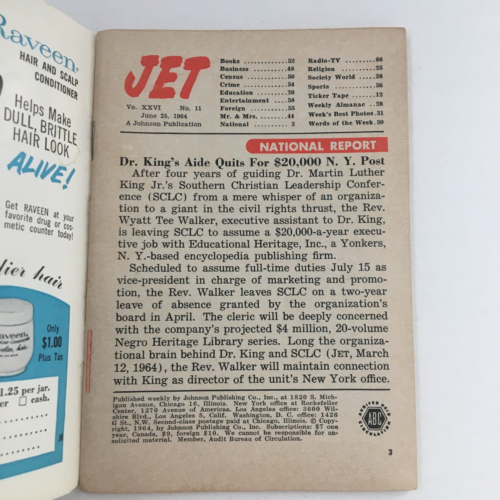 Jet Magazine June 25 1964 Teen Volunteer Aid Carolyn Braddicks No Label