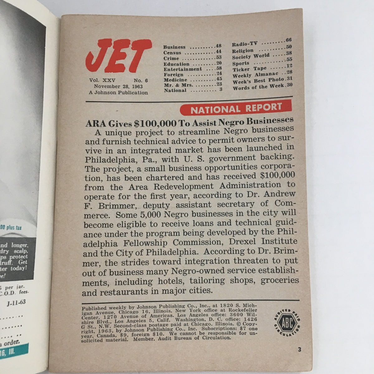 Jet Magazine Nov 1963 - Miss Jamaica