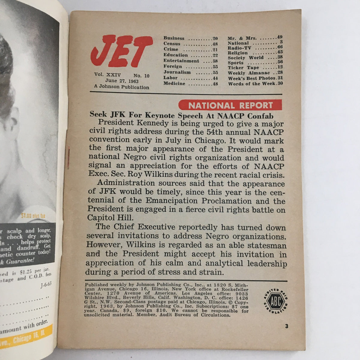 Jet Magazine June 27, 1963 Edition
