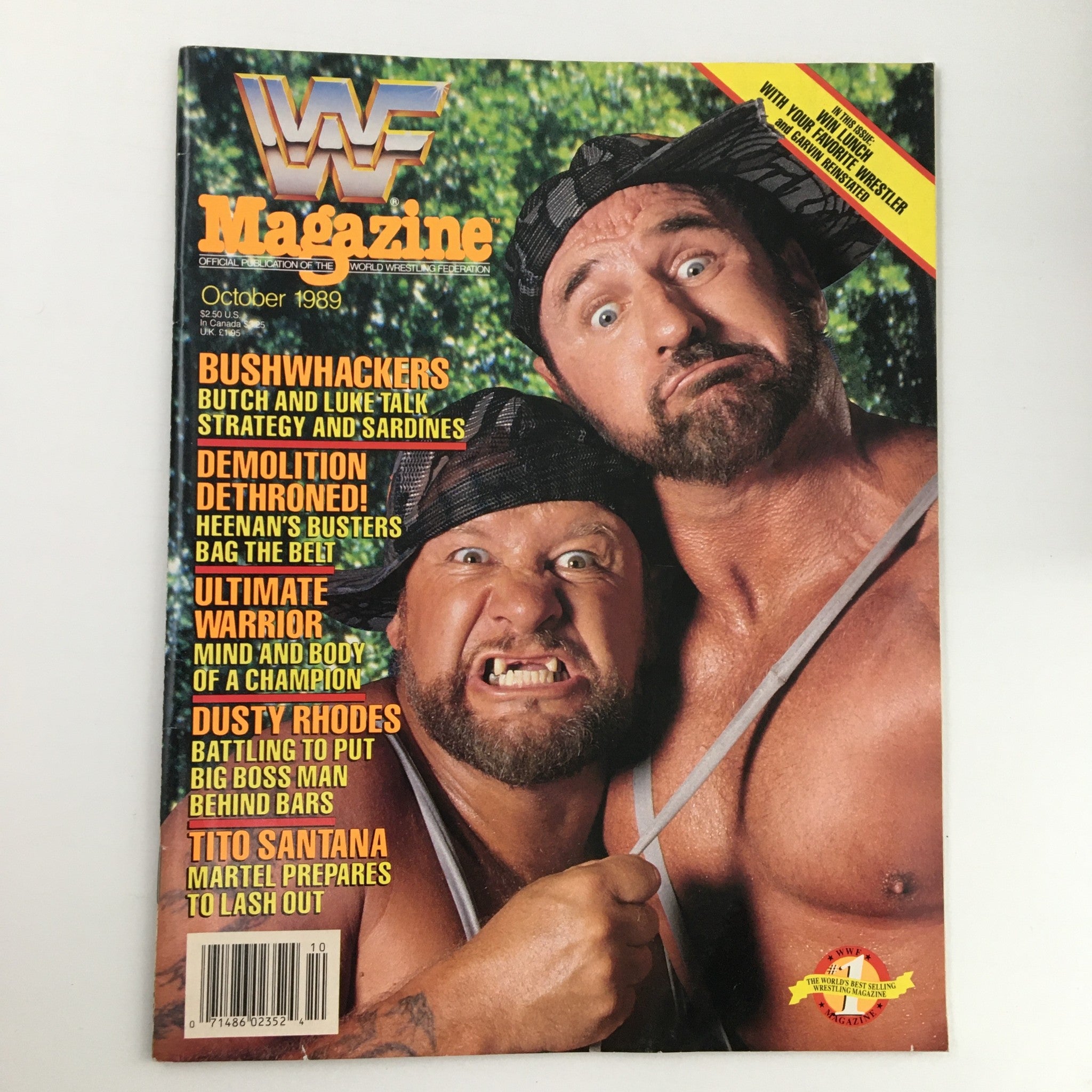 WWF Magazine October 1989 Bushwhackers Butch and Luke, Dusty Rhodes No Label