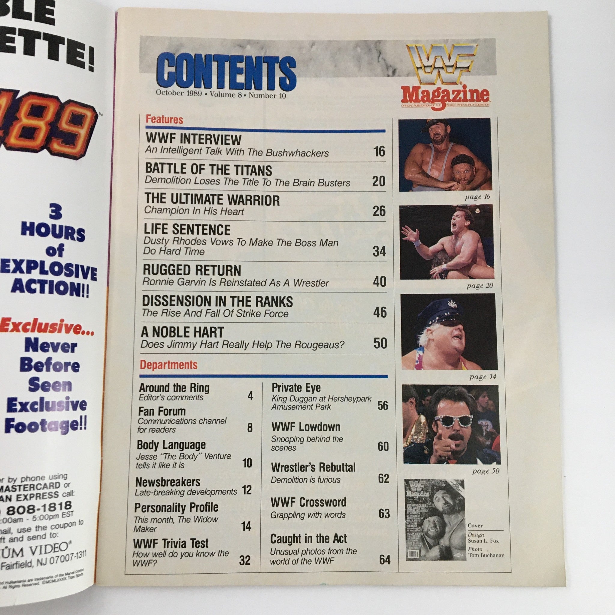 WWF Magazine October 1989 Bushwhackers Butch and Luke, Dusty Rhodes No Label