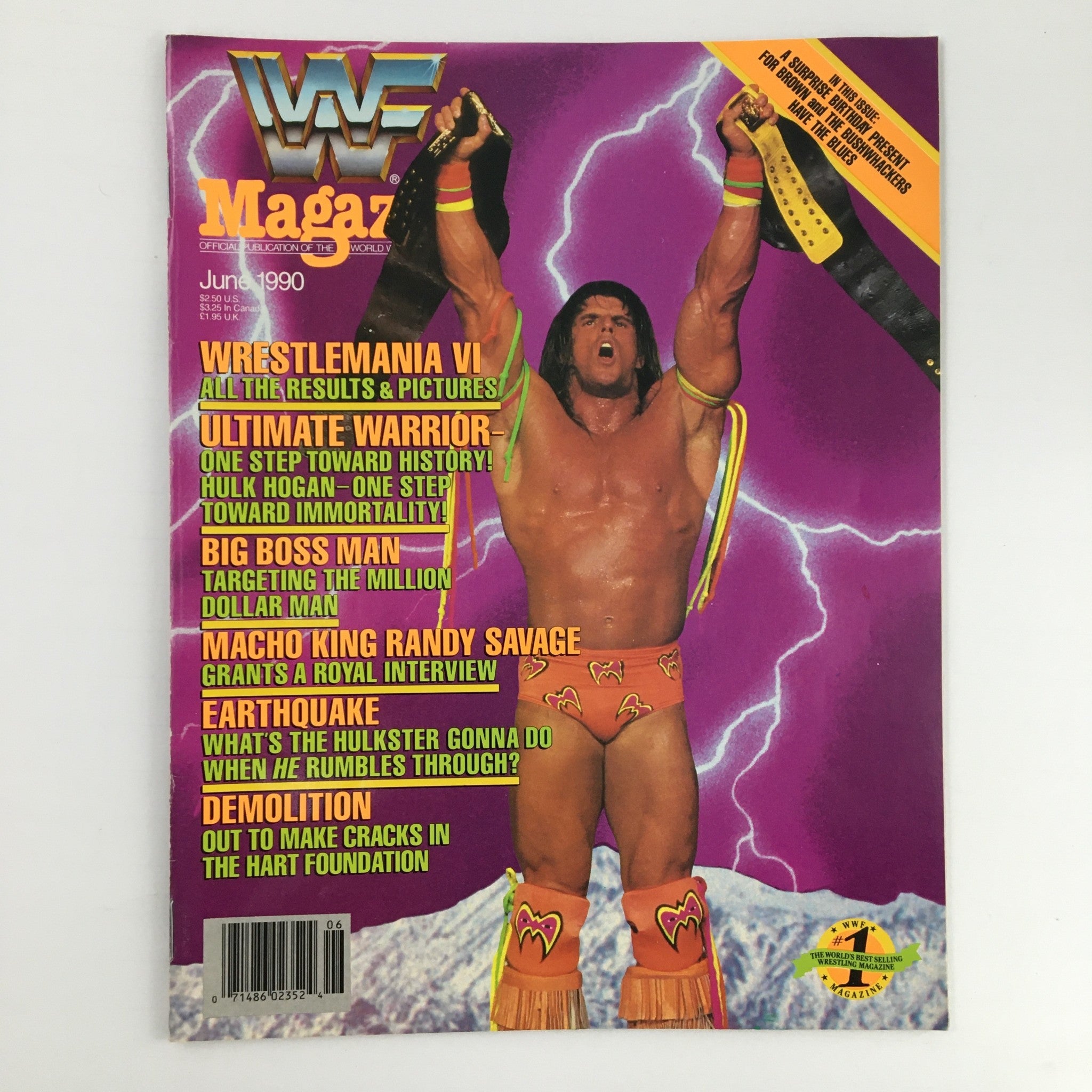 WWF Magazine June 1990 Macho King Randy Savage & Hulk Hogan No Label