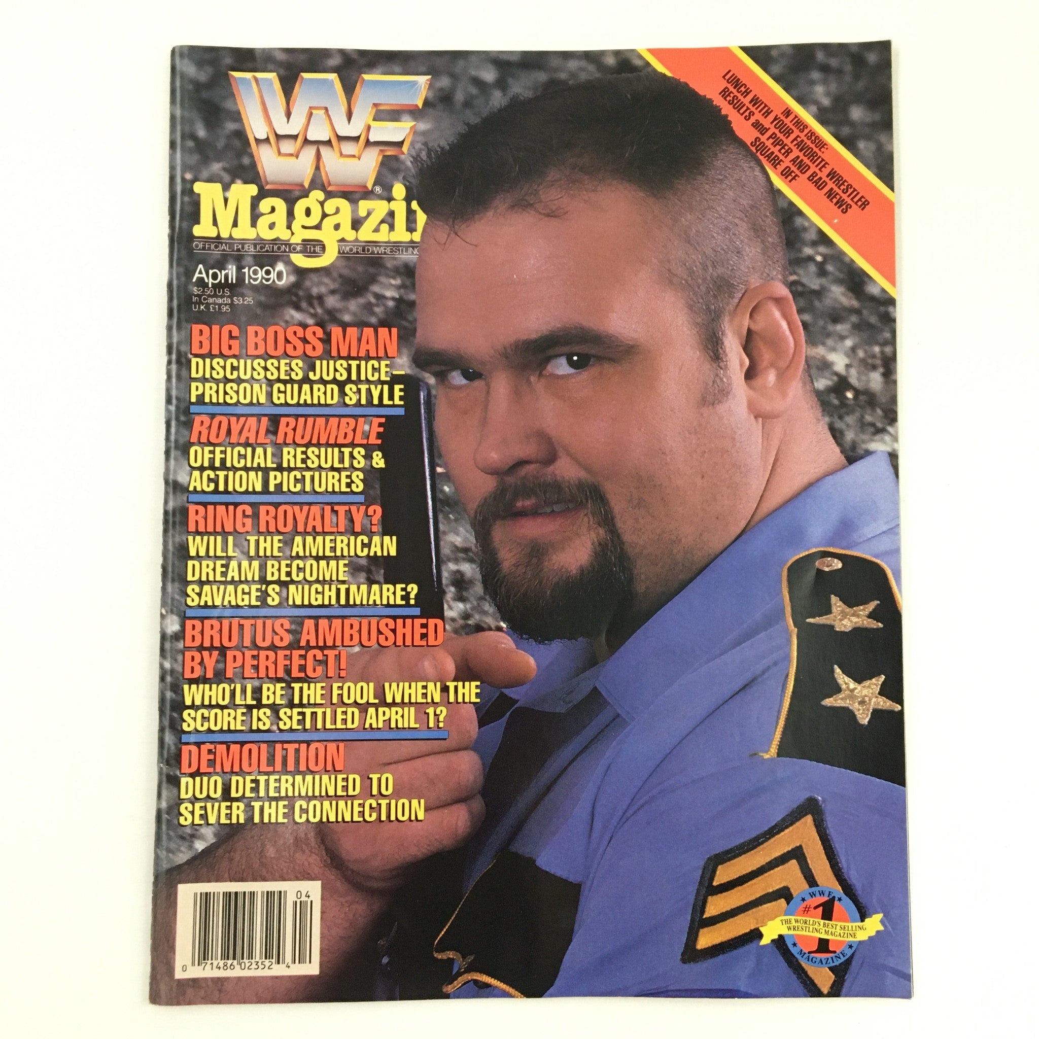 WWF Magazine April 1990 Big Boss Man, The Genius vs Hulk Hogan No Label