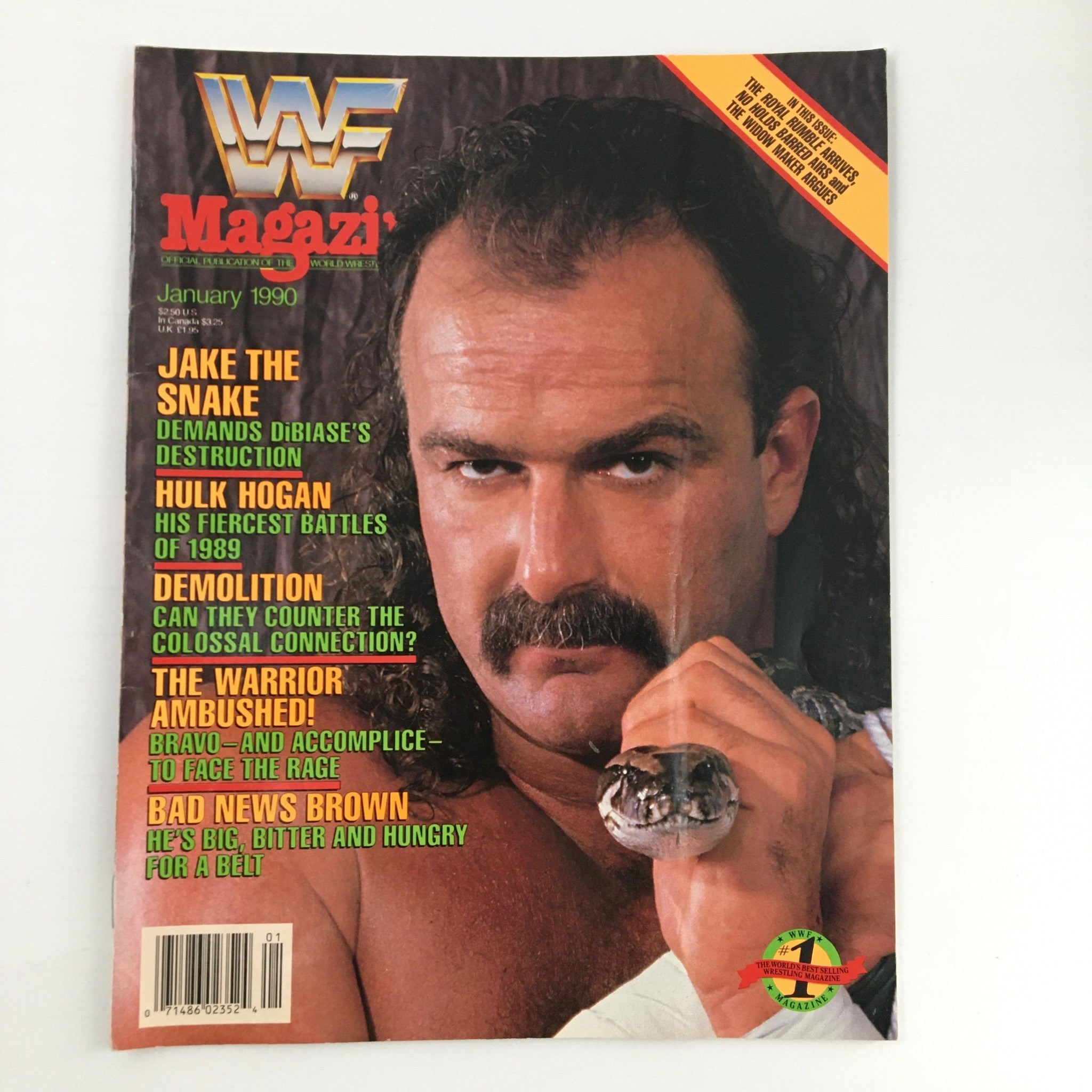 WWF Magazine January 1990 Jake The Snake, Hulk Hogan & Demolition No Label