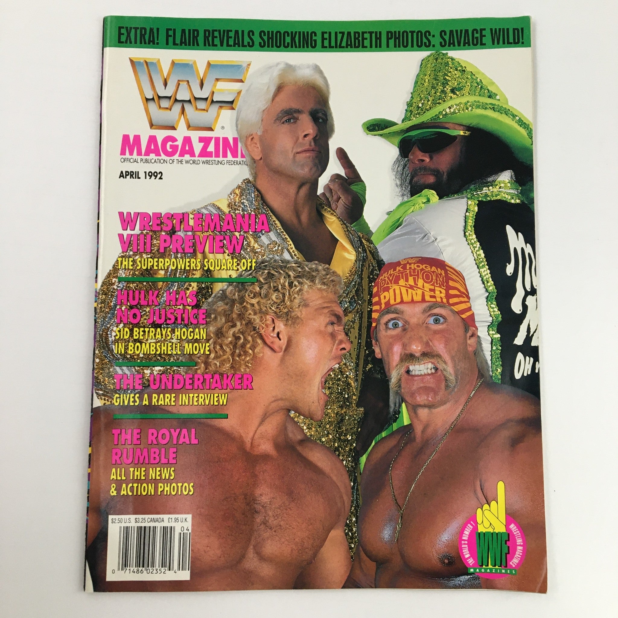 WWF Magazine April 1992 Hulk Hogan, The Undertaker & Miss Elizabeth No Label