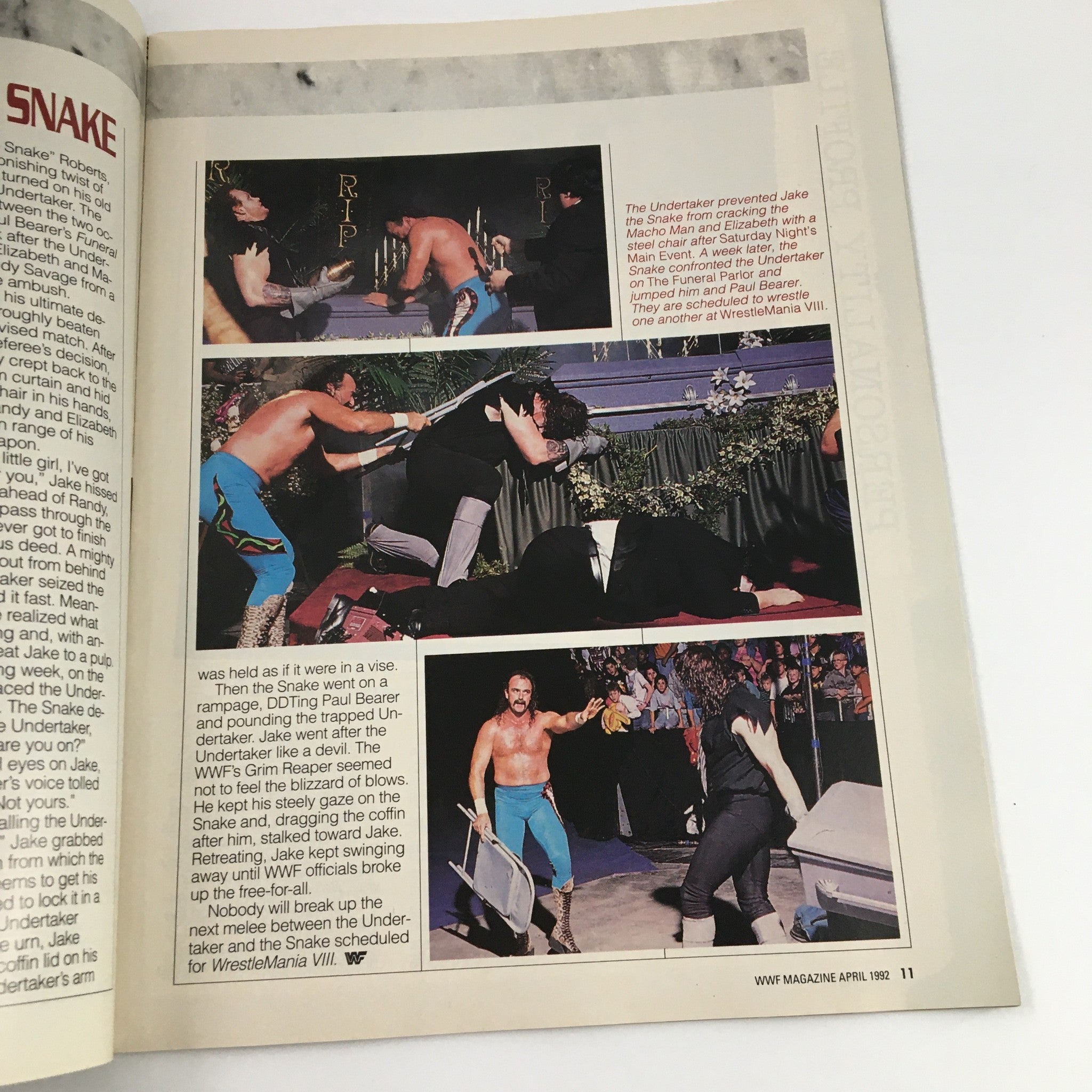 WWF Magazine April 1992 Hulk Hogan, The Undertaker & Miss Elizabeth No Label