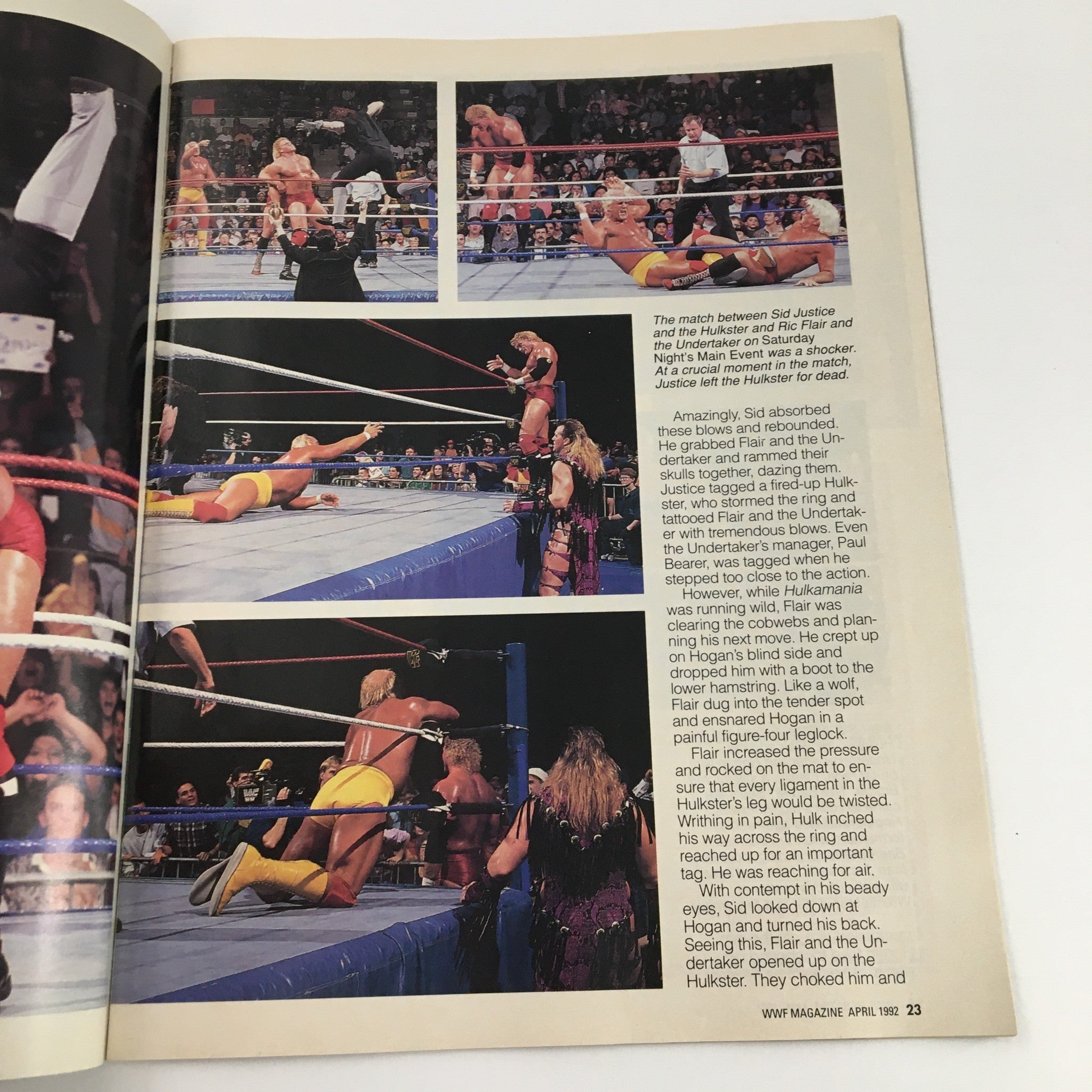 WWF Magazine April 1992 Hulk Hogan, The Undertaker & Miss Elizabeth No Label