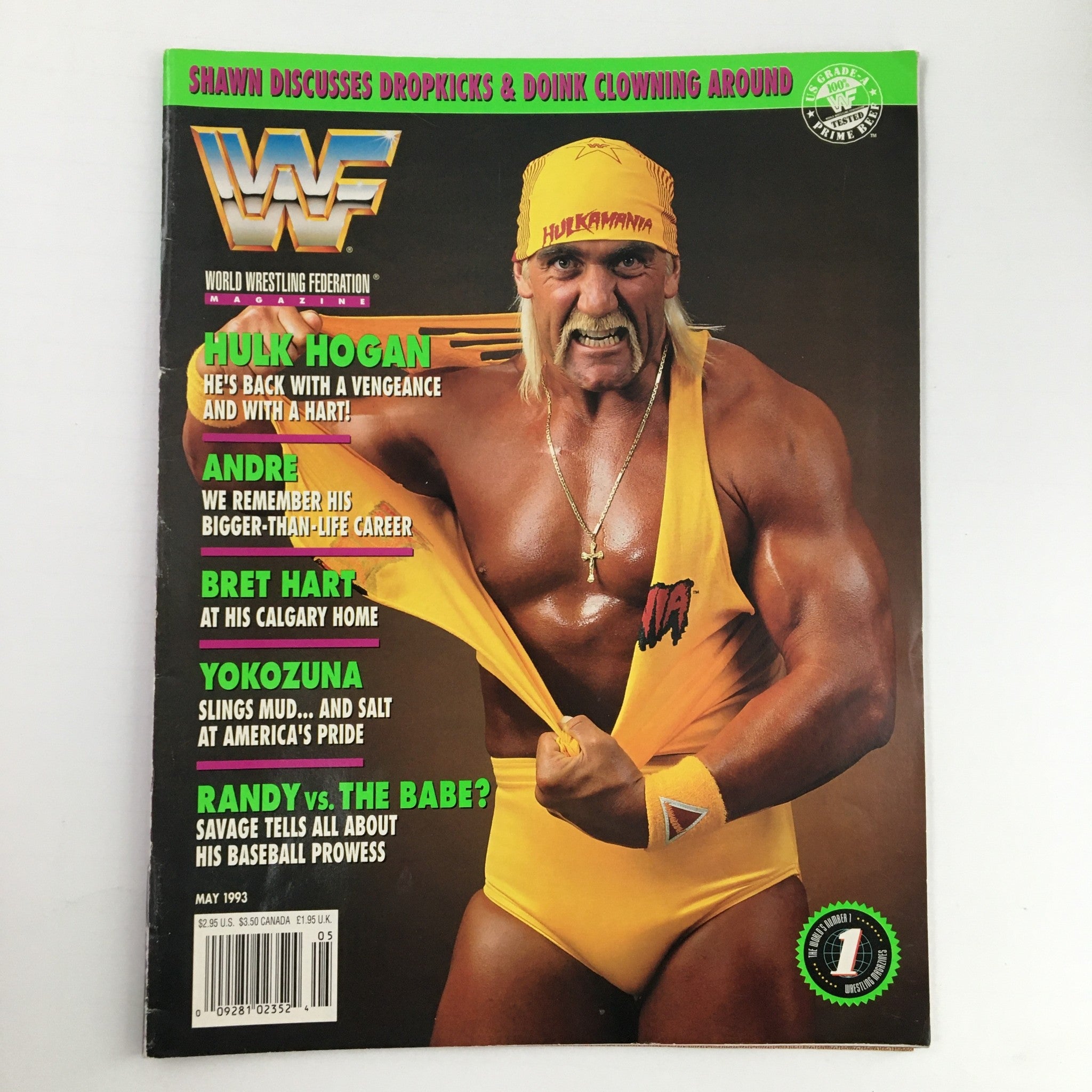 WWF Magazine May 1993 Hulk Hogan, Andre The Giant, Bret Hart & Yokozuna No Label