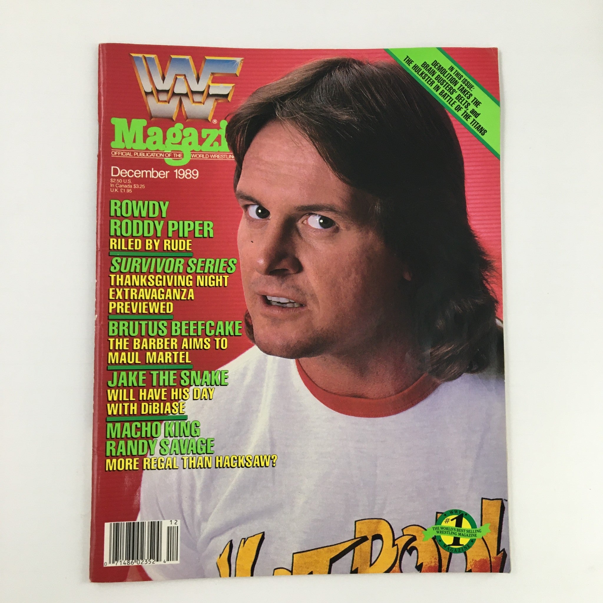 WWF Magazine December 1989 Rowdy Roddy Piper & Hulk Hogan Mania No Label