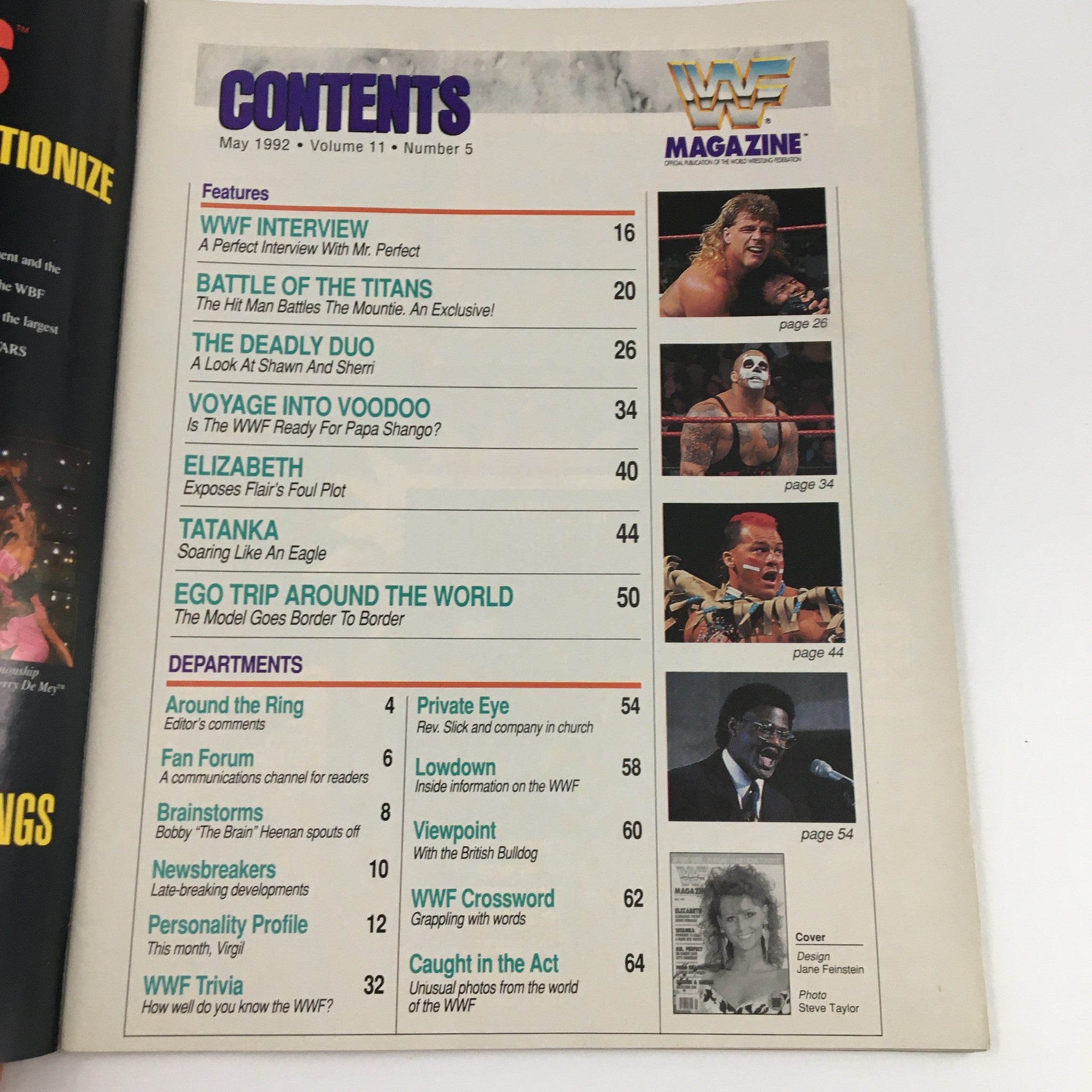WWF Magazine May 1992 Miss Elizabeth, Tatankta & Hulk Hogan Merchandise No Label