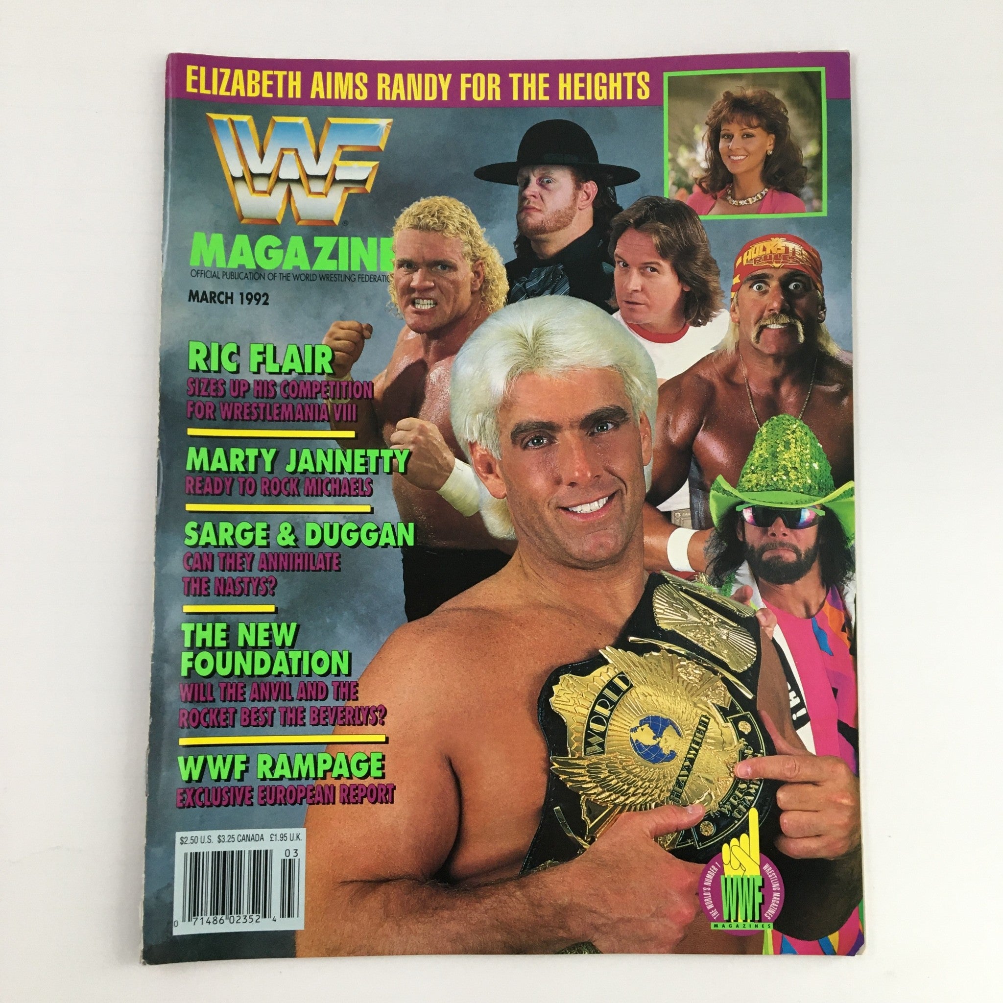 WWF Magazine March 1992 Ric Flair, Marty Jannetty, Sarge & Duggan, No Label