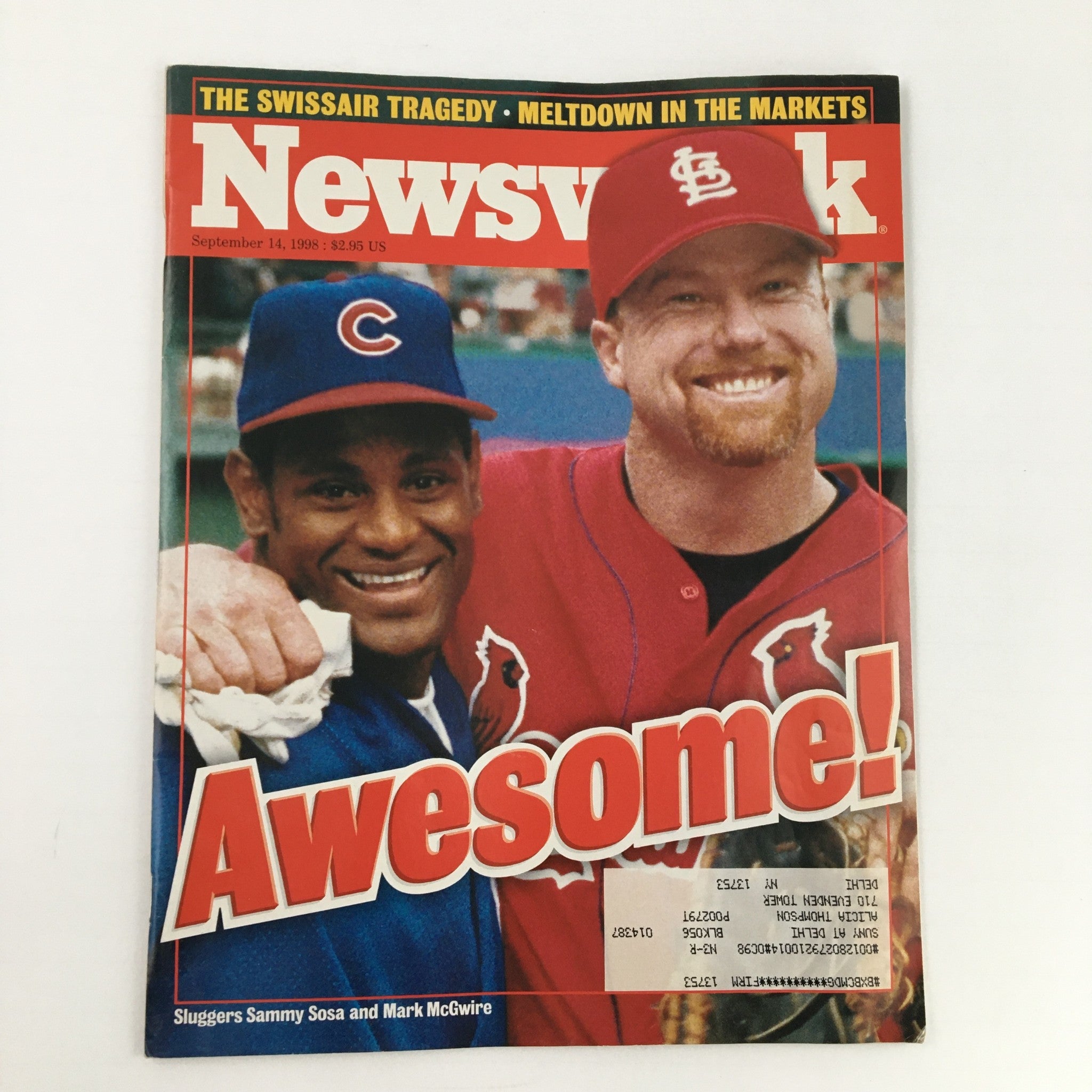 Newsweek Magazine September 14 1998 Sluggers Sammy Sosa and Mark McGwire