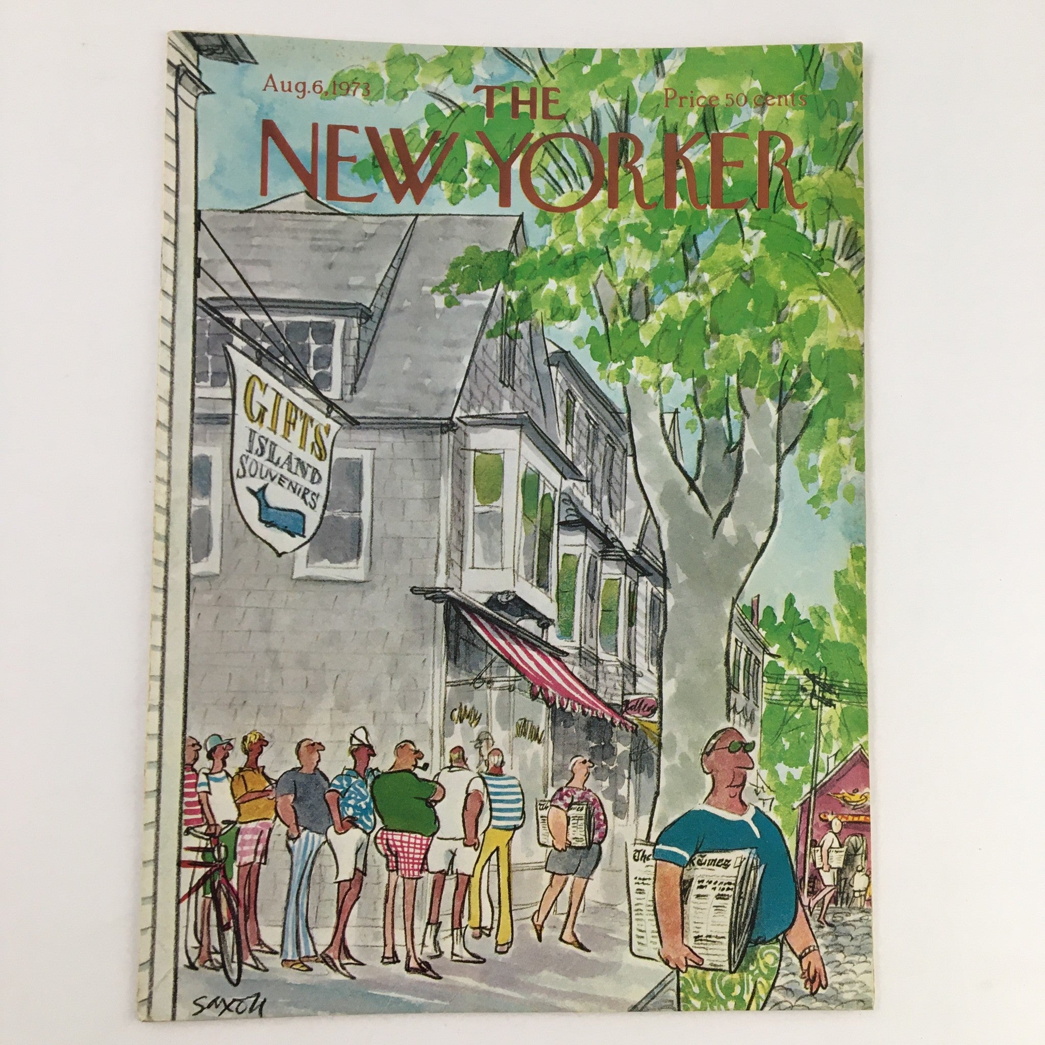 The New Yorker August 6 1973 Full Magazine Theme Cover by Charles Saxon No Label