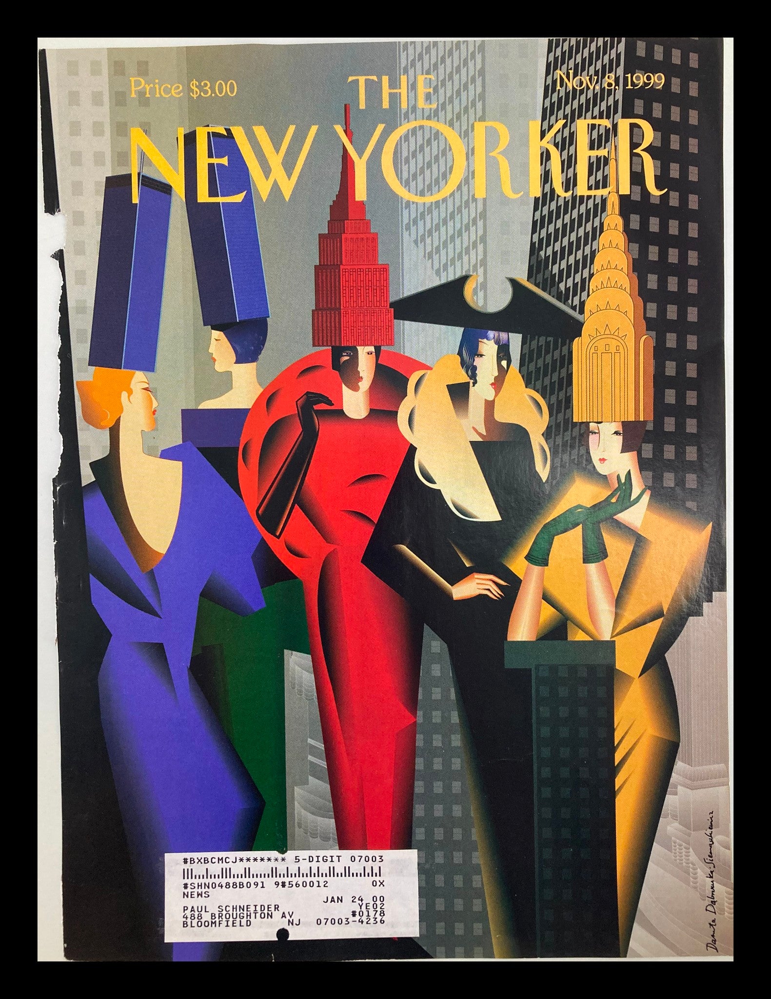 COVER ONLY The New Yorker November 8 1999 High Fashion by Danuta Dabrowska-S