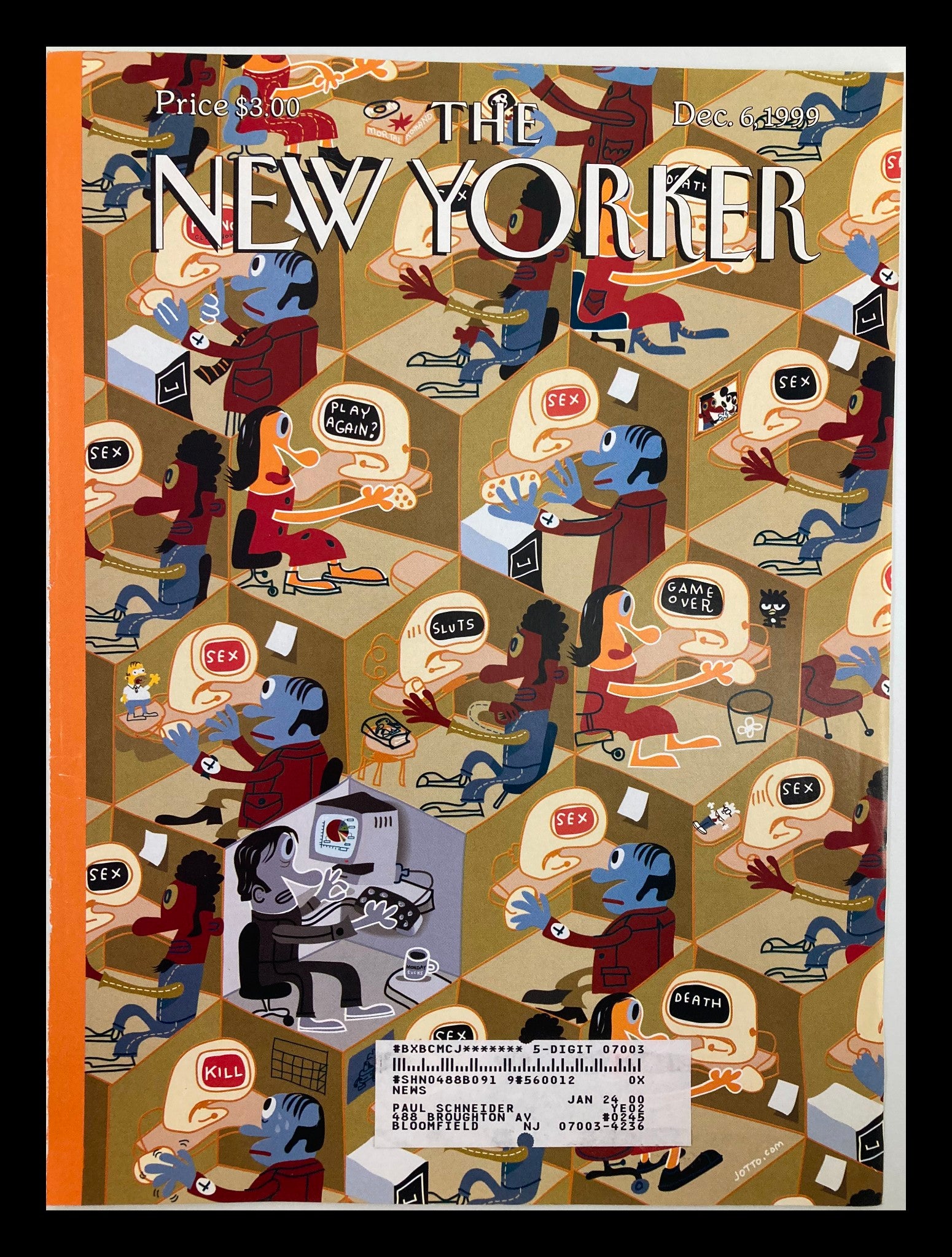 COVER ONLY The New Yorker December 6 1999 Work Station, Play Station by J. Otto