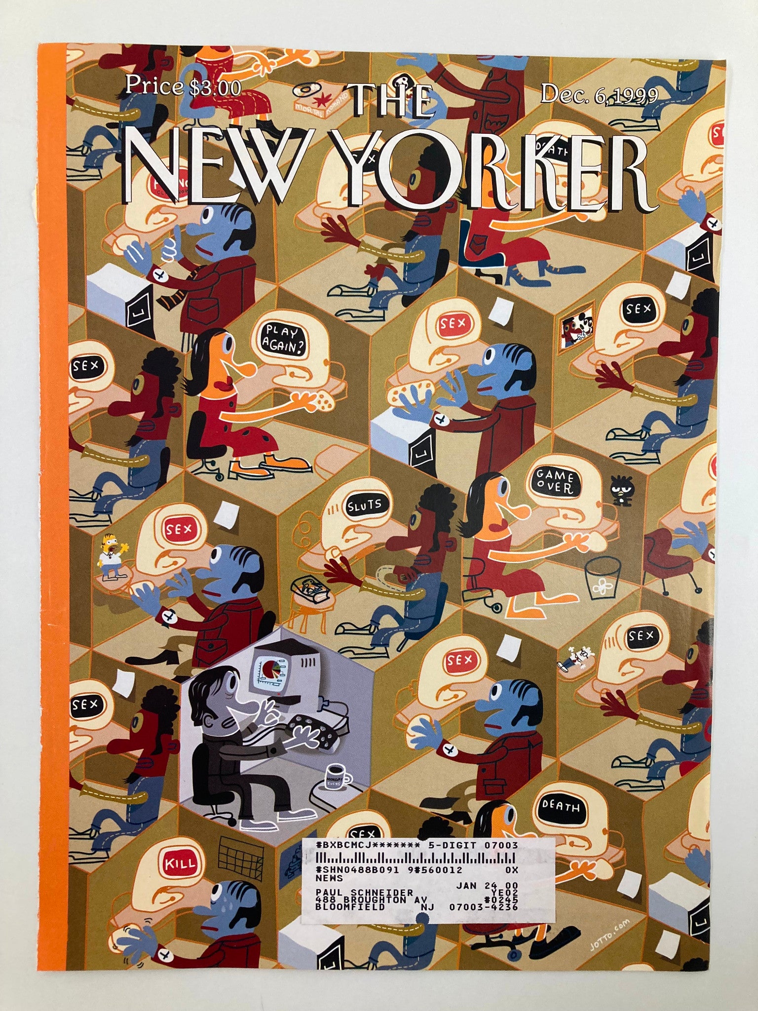 COVER ONLY The New Yorker December 6 1999 Work Station, Play Station by J. Otto