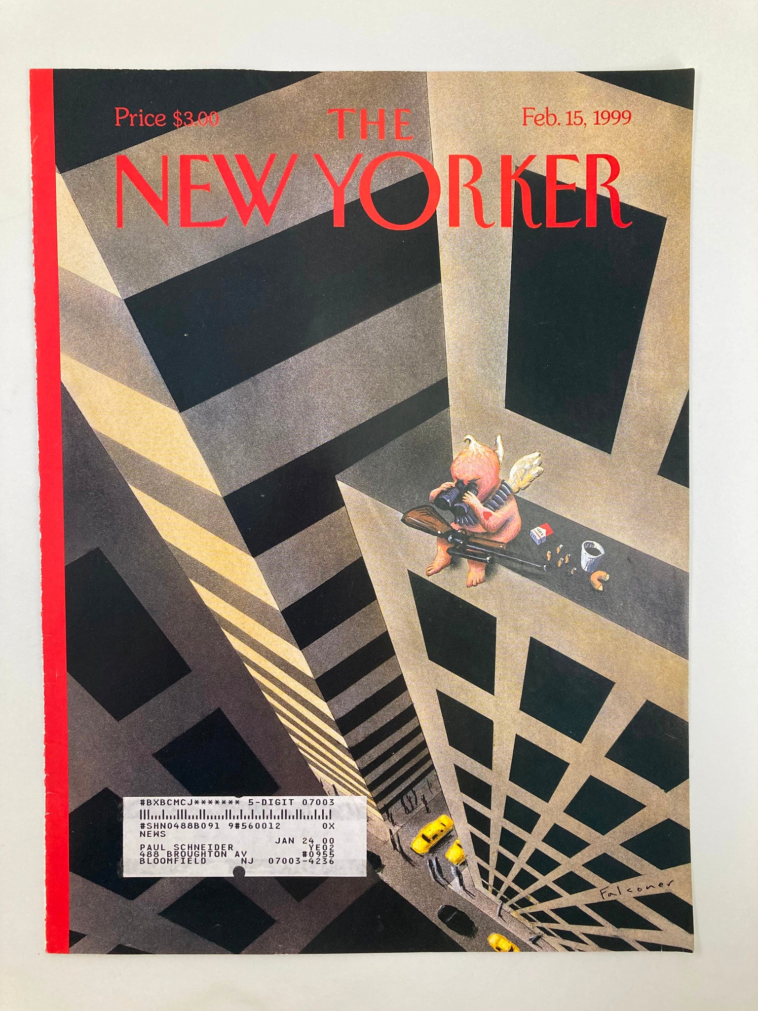 COVER ONLY The New Yorker February 15 1999 Heart Attack by Ian Falconer