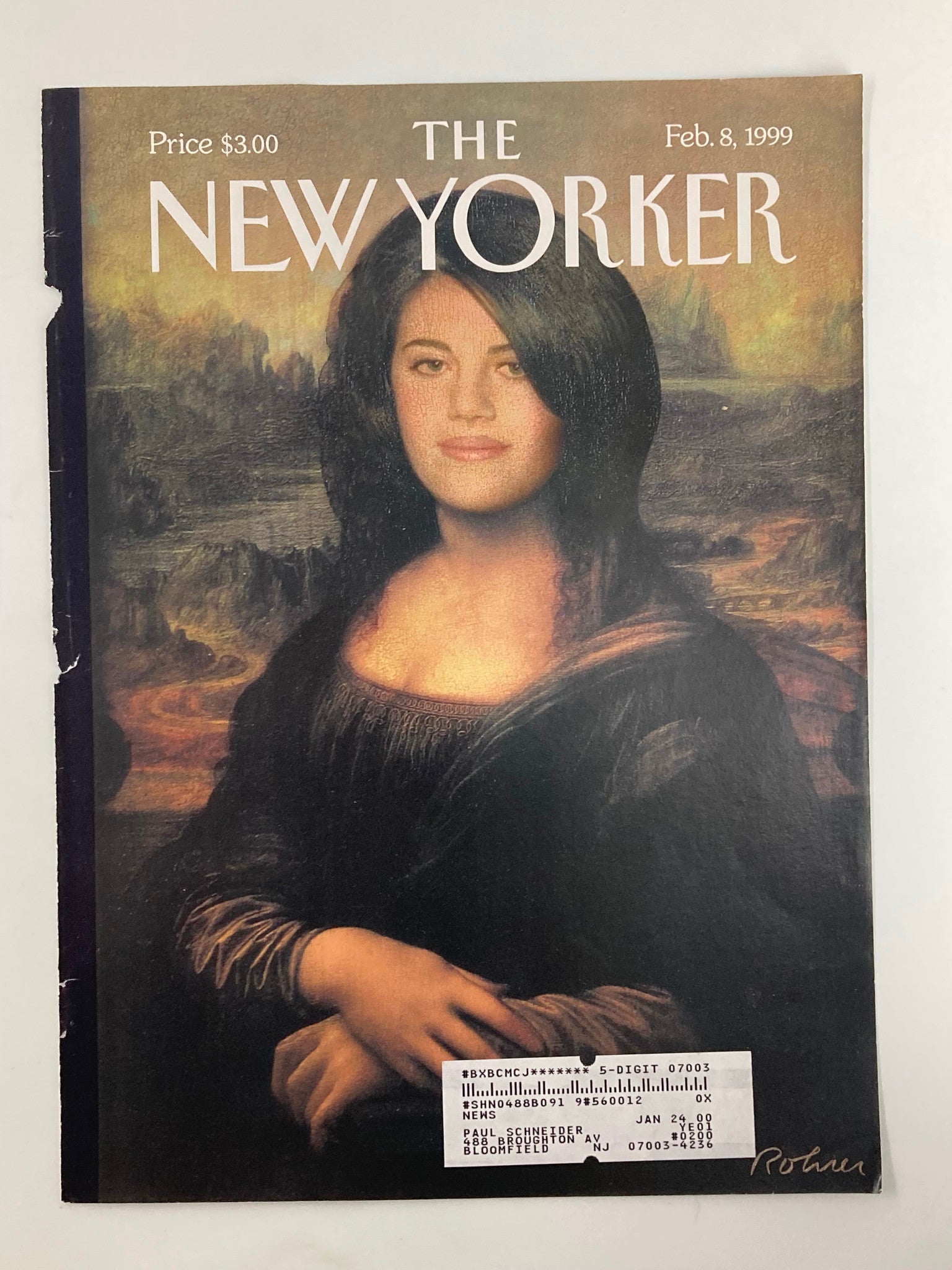 COVER ONLY The New Yorker February 8 1999 Monica Lewinsky by Dean Rohrer