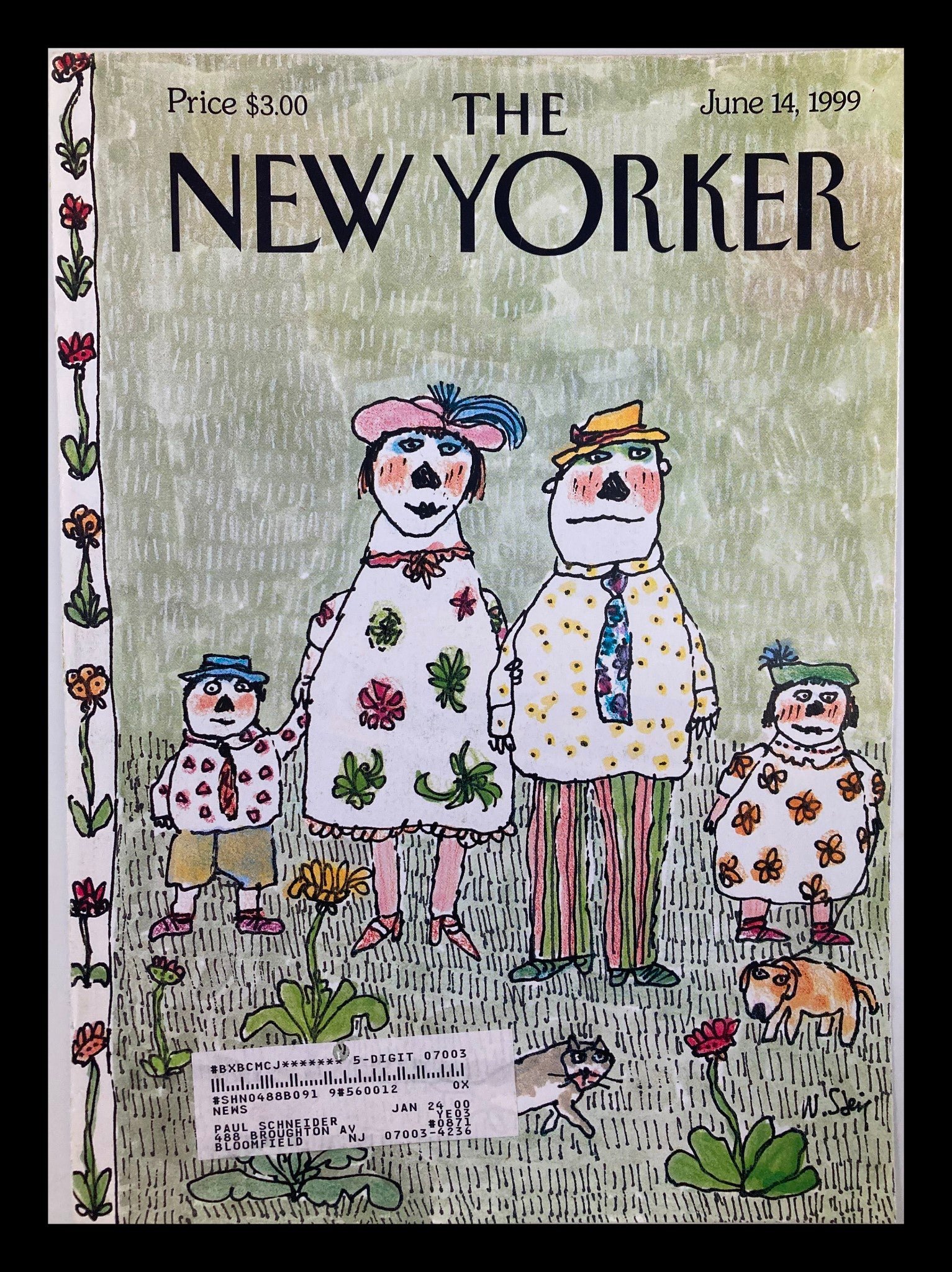 COVER ONLY The New Yorker June 14 1999 Family Portrait by William Steig