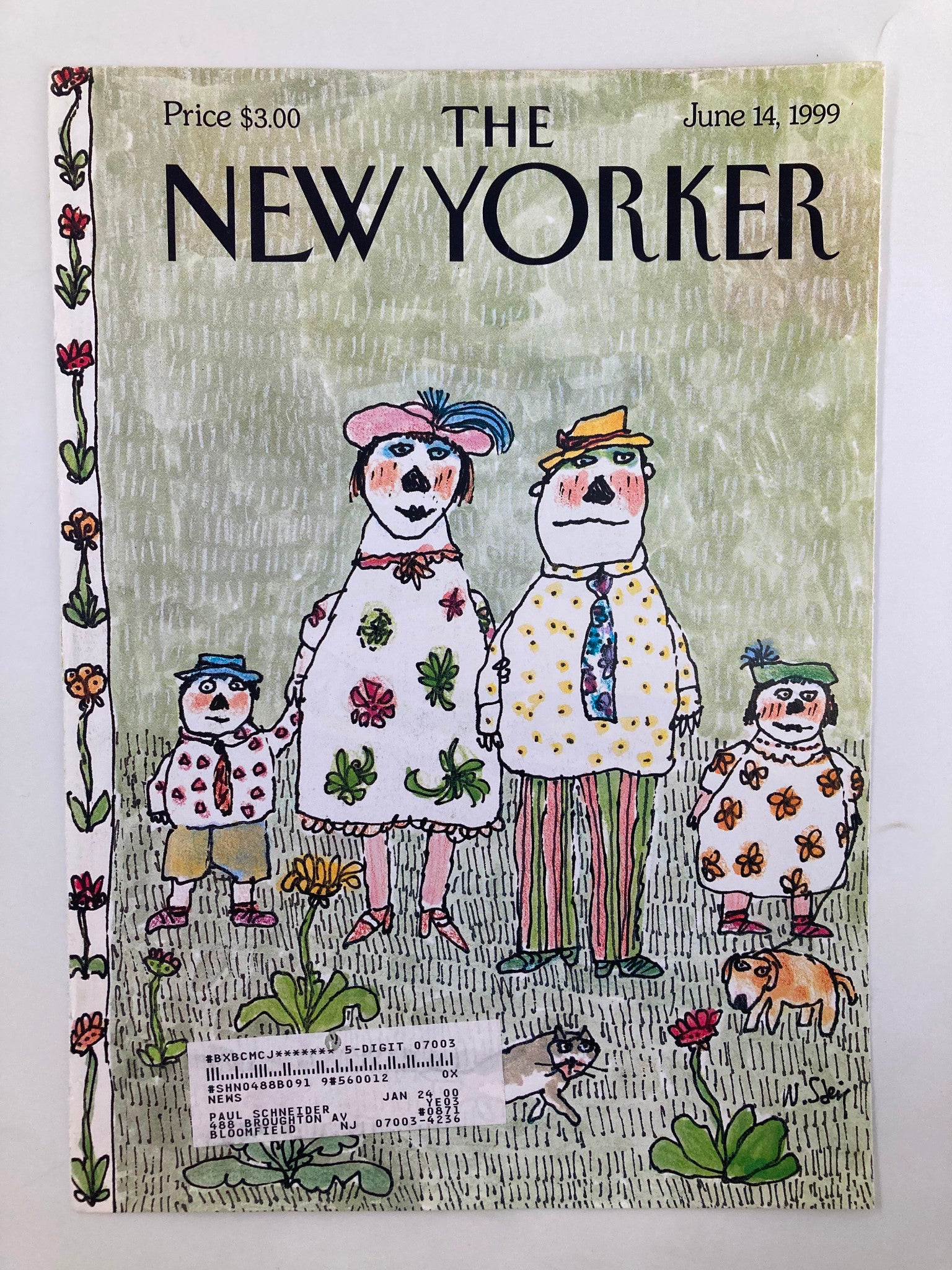 COVER ONLY The New Yorker June 14 1999 Family Portrait by William Steig