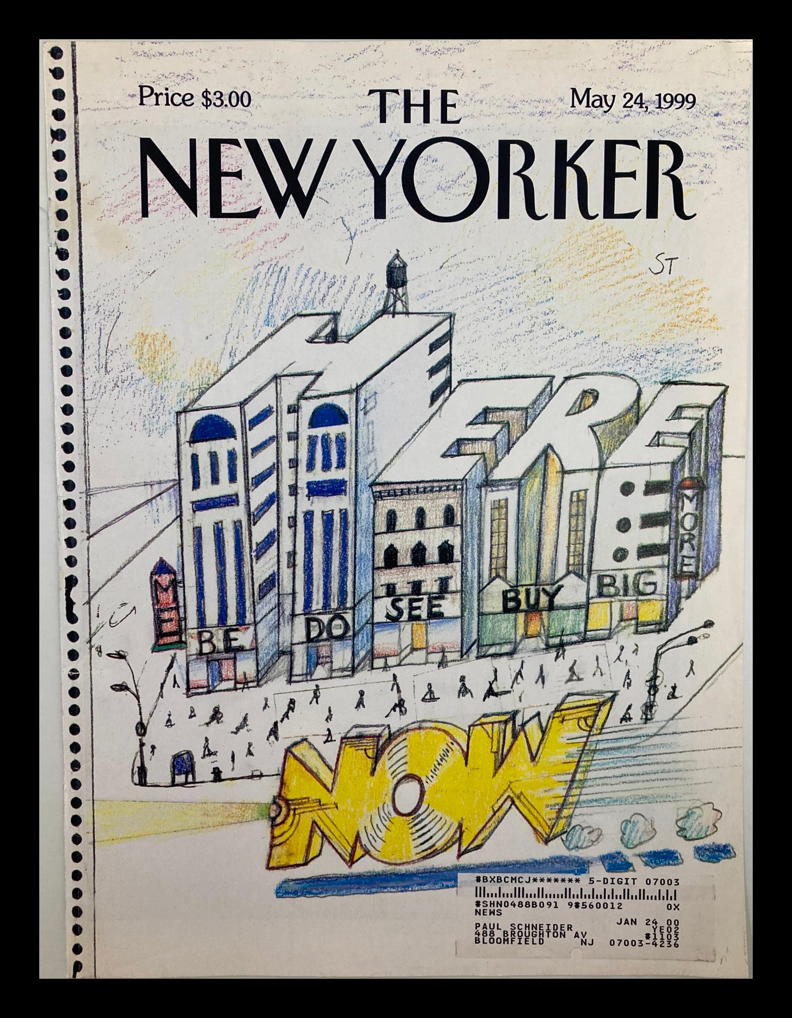 COVER ONLY The New Yorker May 24 1999 Here Now by Saul Steinberg