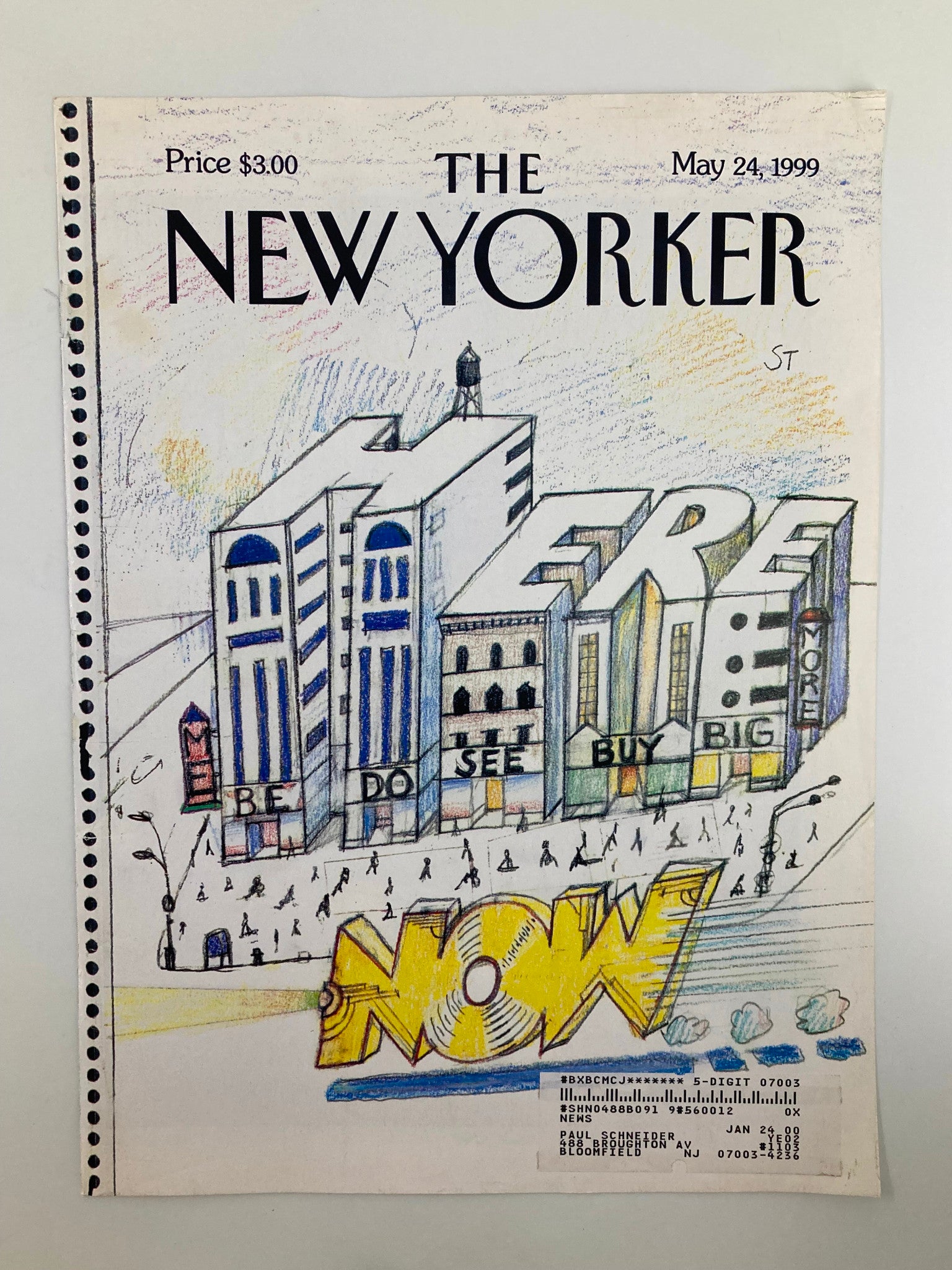 COVER ONLY The New Yorker May 24 1999 Here Now by Saul Steinberg