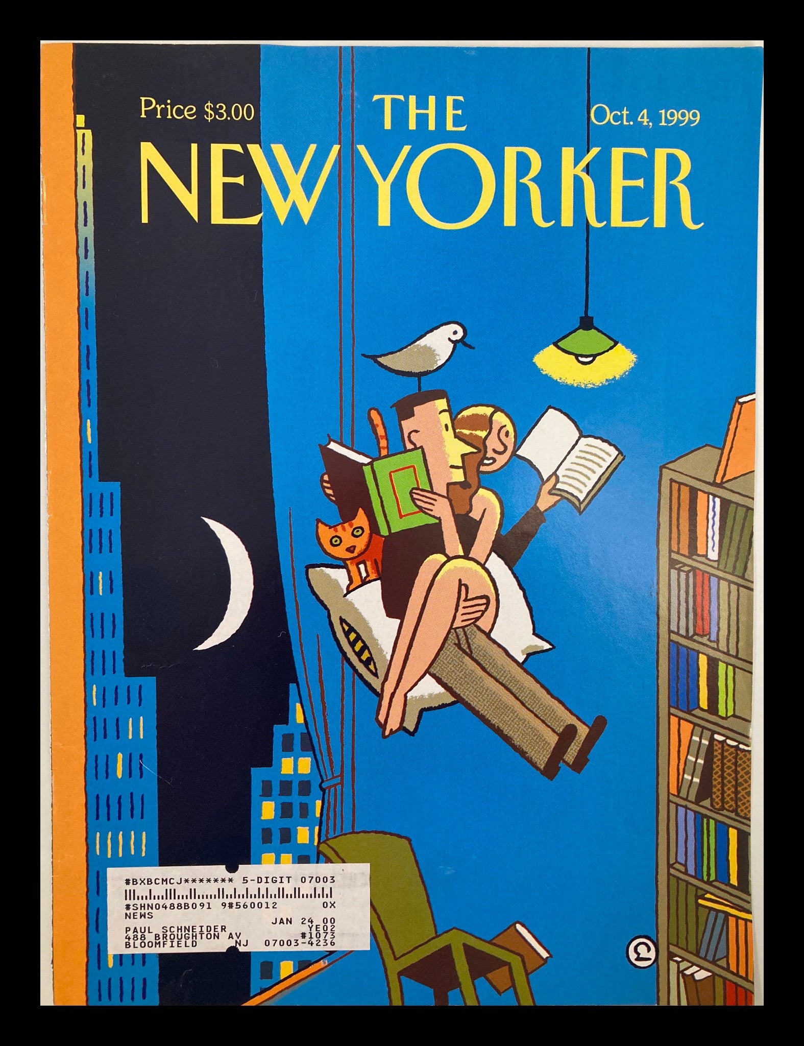 COVER ONLY The New Yorker October 4 1999 The Unbearable Lightness of Reading