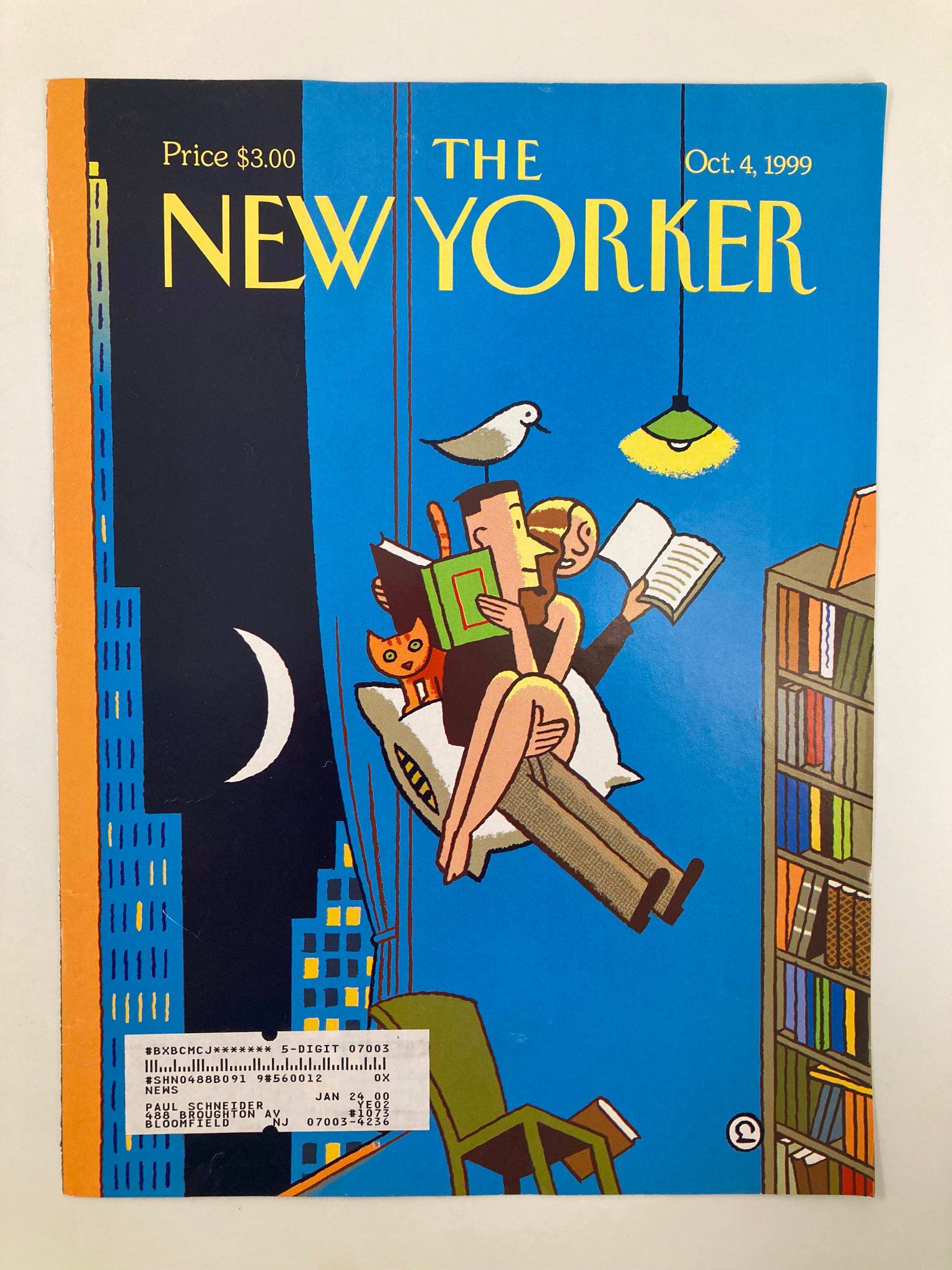 COVER ONLY The New Yorker October 4 1999 The Unbearable Lightness of Reading