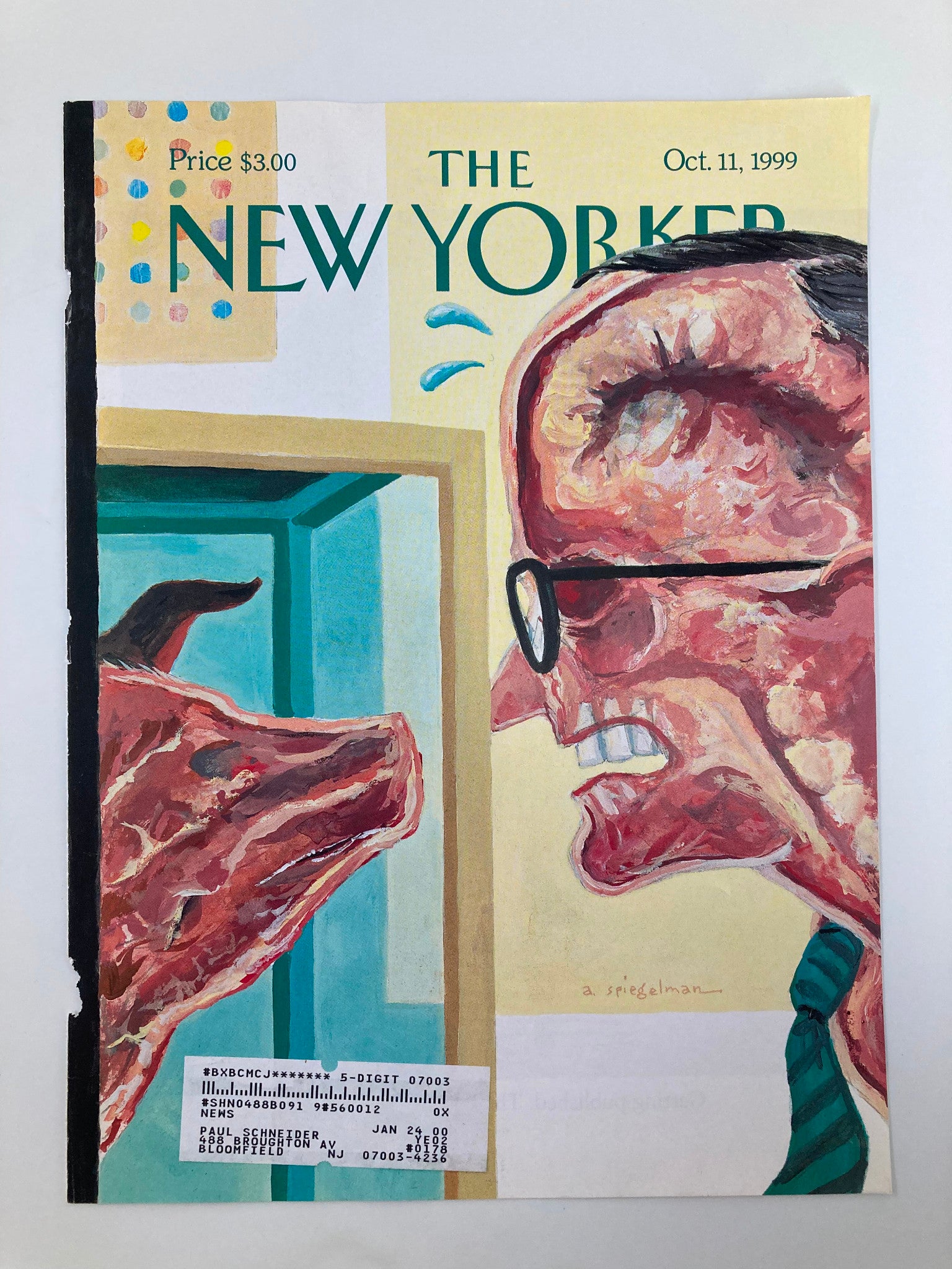 COVER ONLY The New Yorker October 11 1999 Open-Minded Mayor by Art Spiegelman