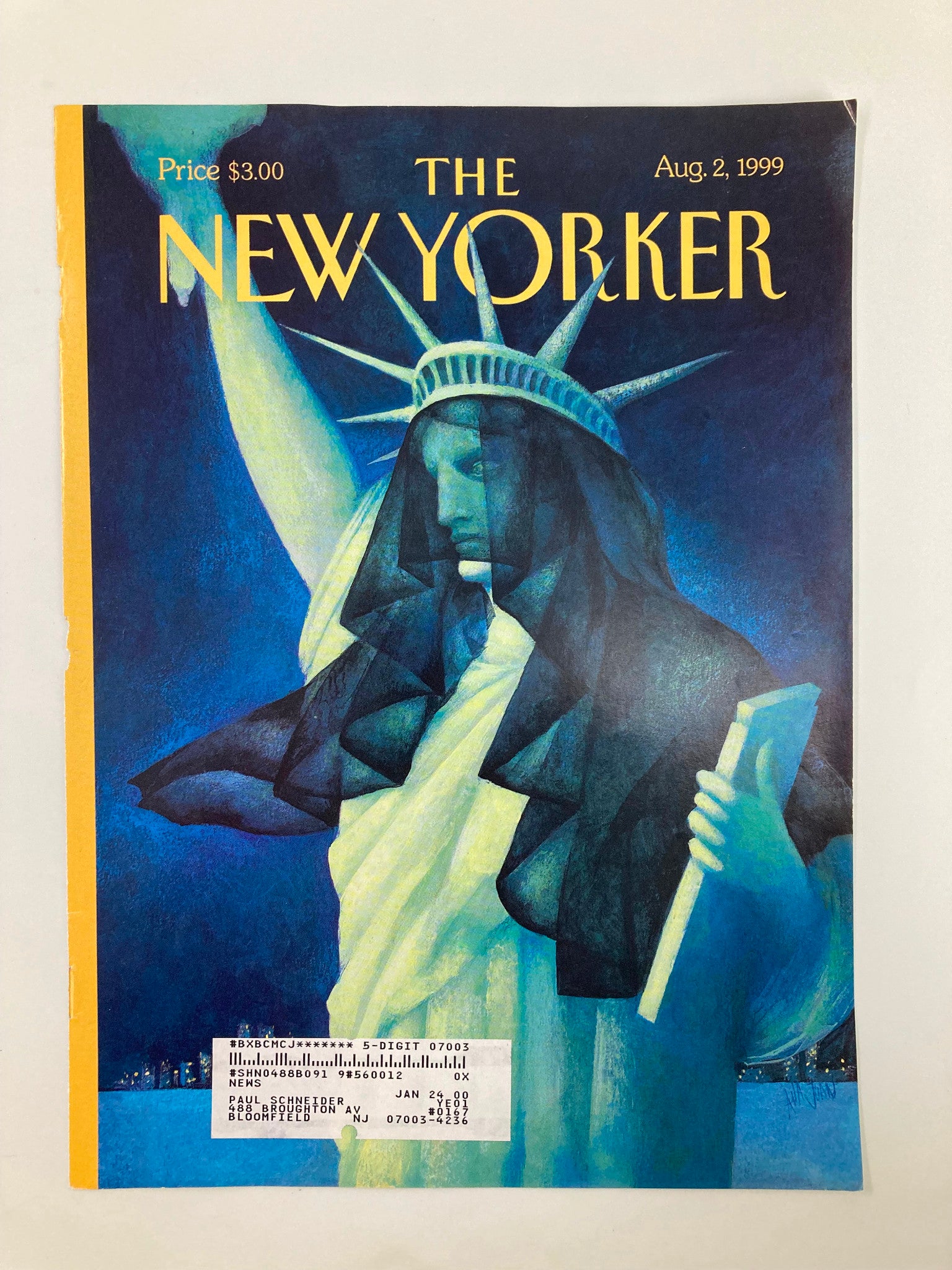 COVER ONLY The New Yorker August 2 1999 City in Mourning by Ana Juan