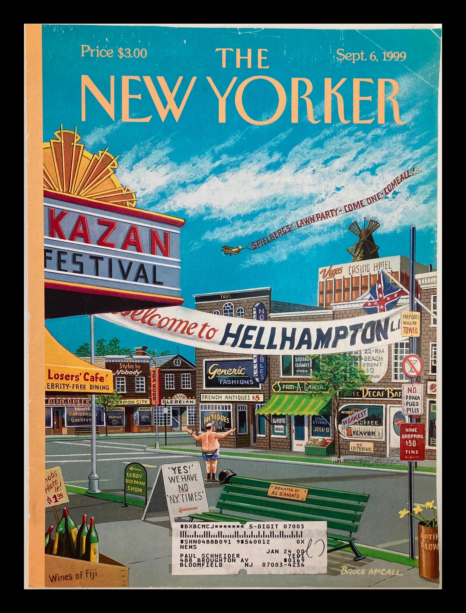 COVER ONLY The New Yorker September 6 1999 Welcome to Hellhampton by B. McCall