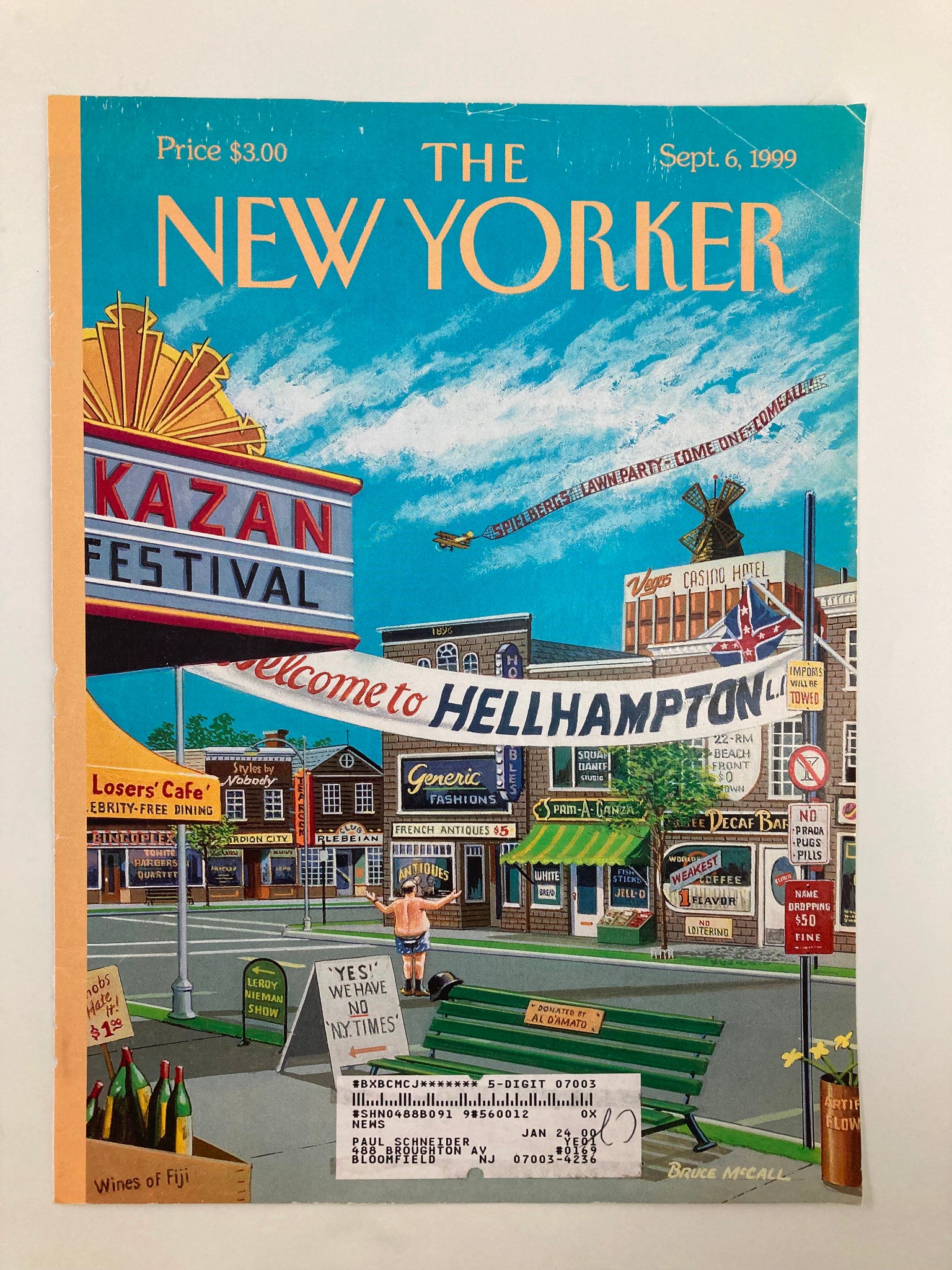 COVER ONLY The New Yorker September 6 1999 Welcome to Hellhampton by B. McCall