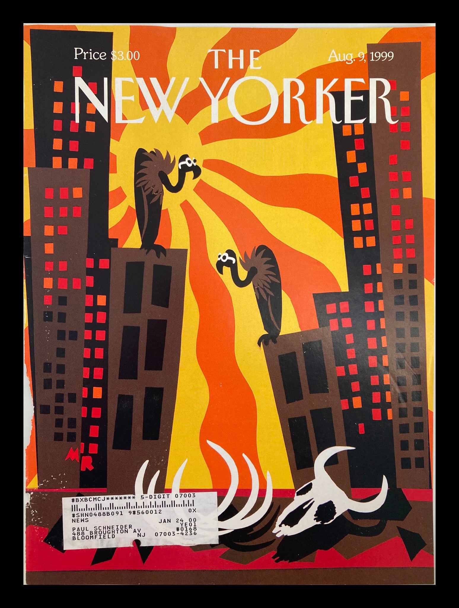 COVER ONLY The New Yorker August 9 1999 Heat Wave by Michael Roberts