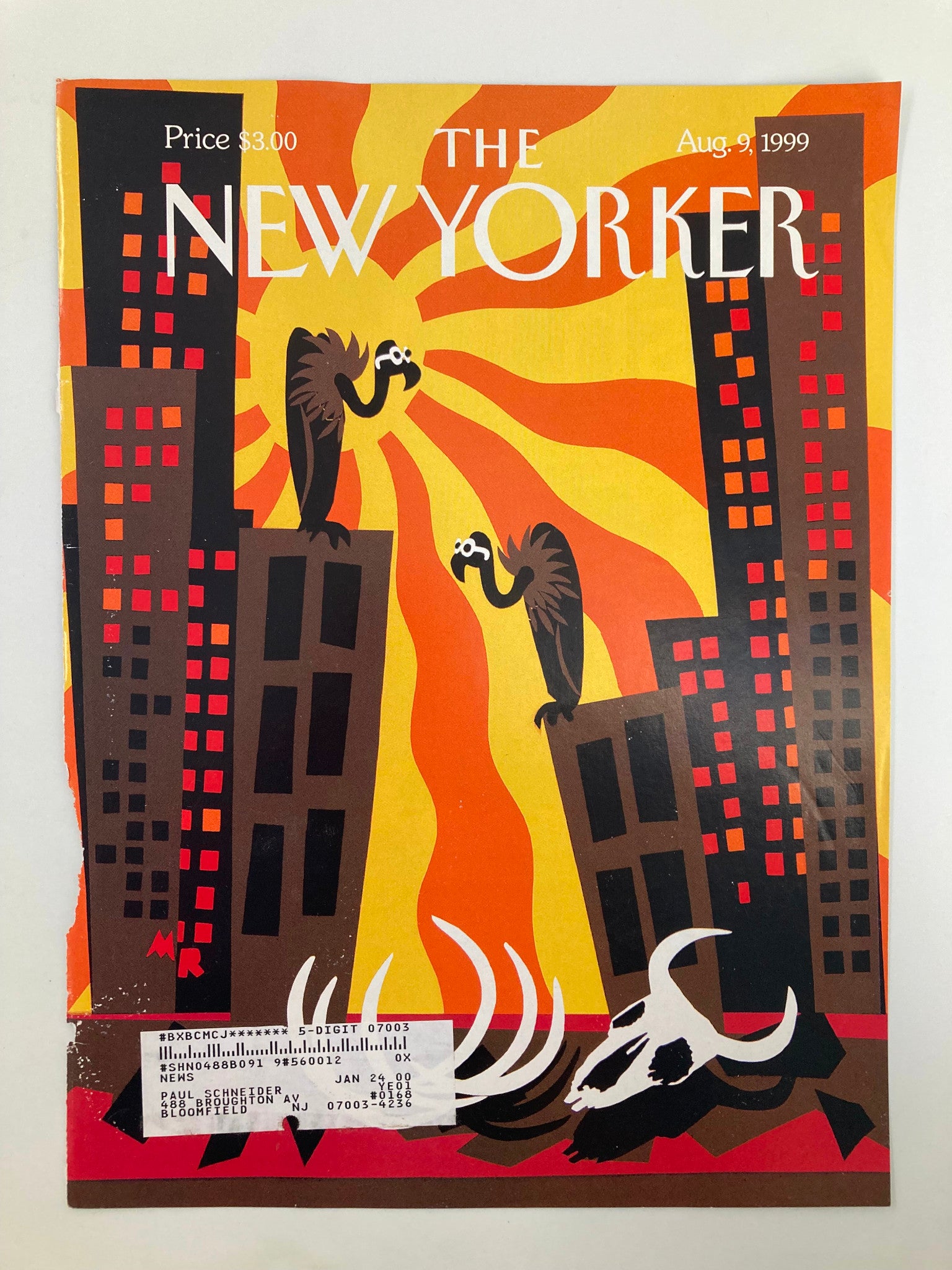 COVER ONLY The New Yorker August 9 1999 Heat Wave by Michael Roberts