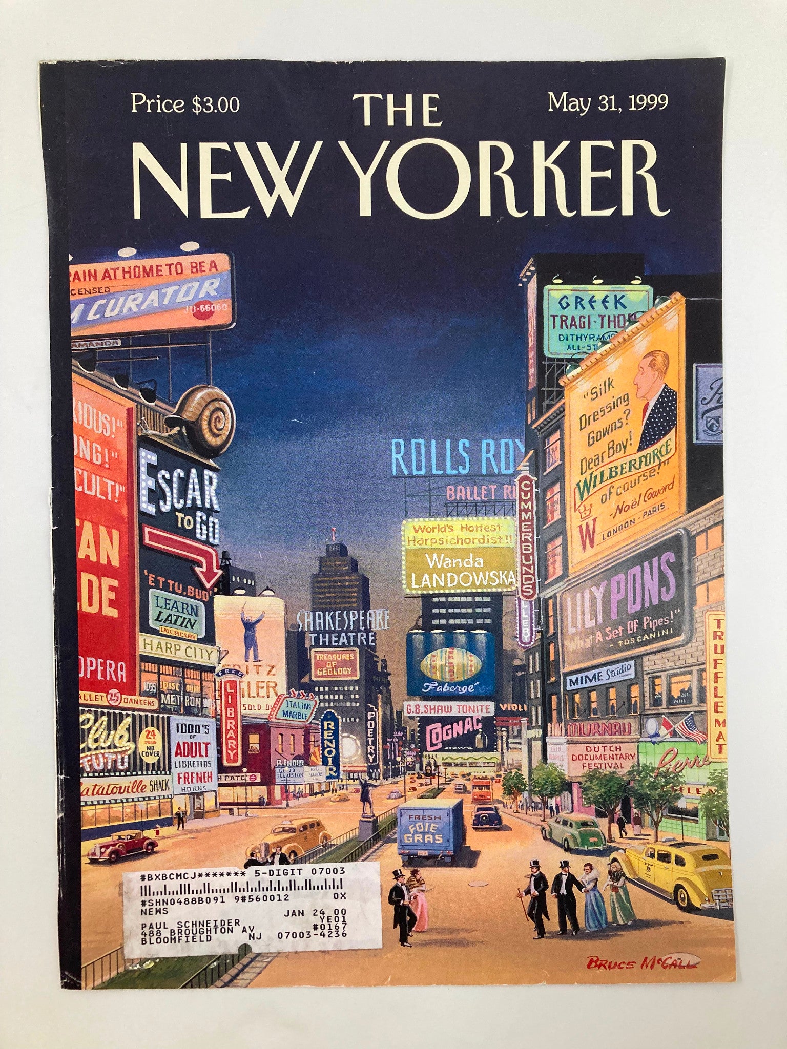 COVER ONLY The New Yorker May 31 1999 Lost Times Square by Bruce McCall