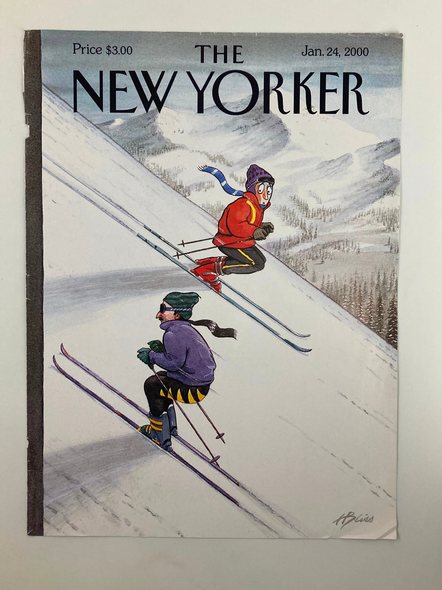 COVER ONLY The New Yorker January 24 2000 Up the Down Slope by Harry Bliss