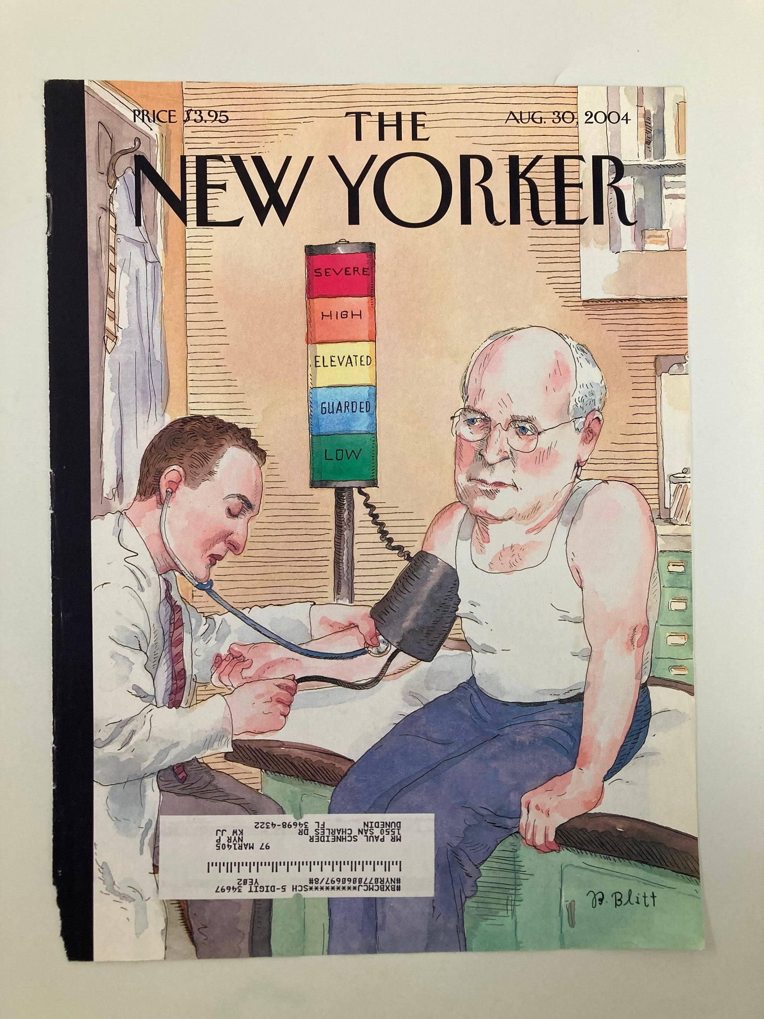 COVER ONLY The New Yorker August 30 2004 At Risk? by Barry Blitt