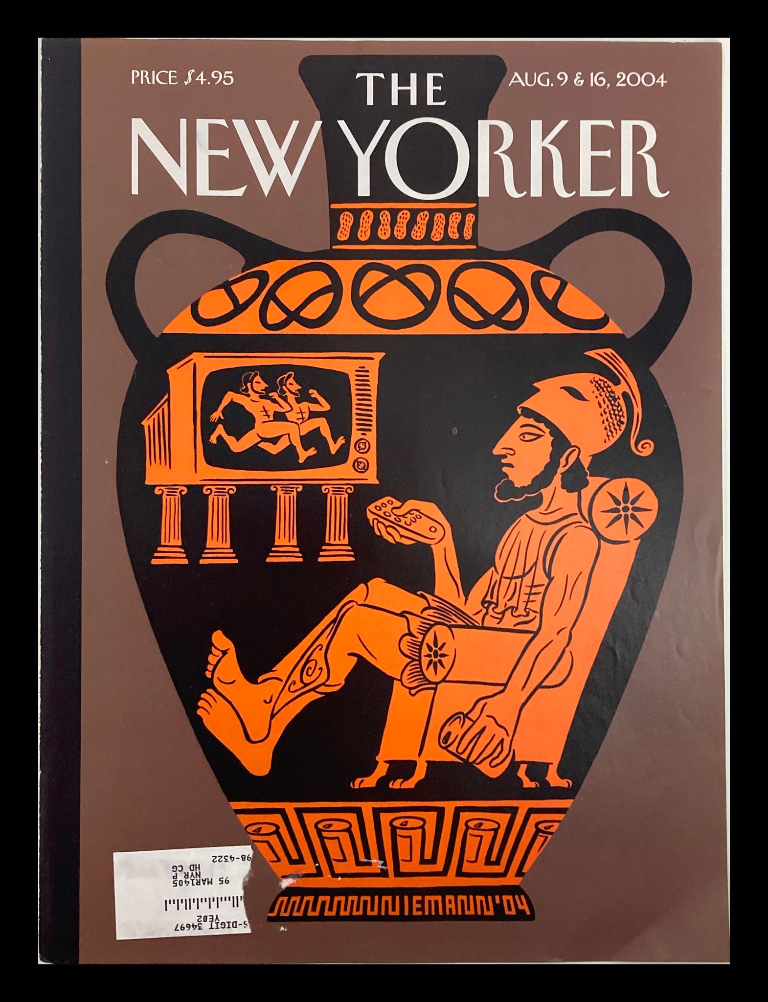 COVER ONLY The New Yorker August 9 2004 Modern Olympics by Christoph Niemann