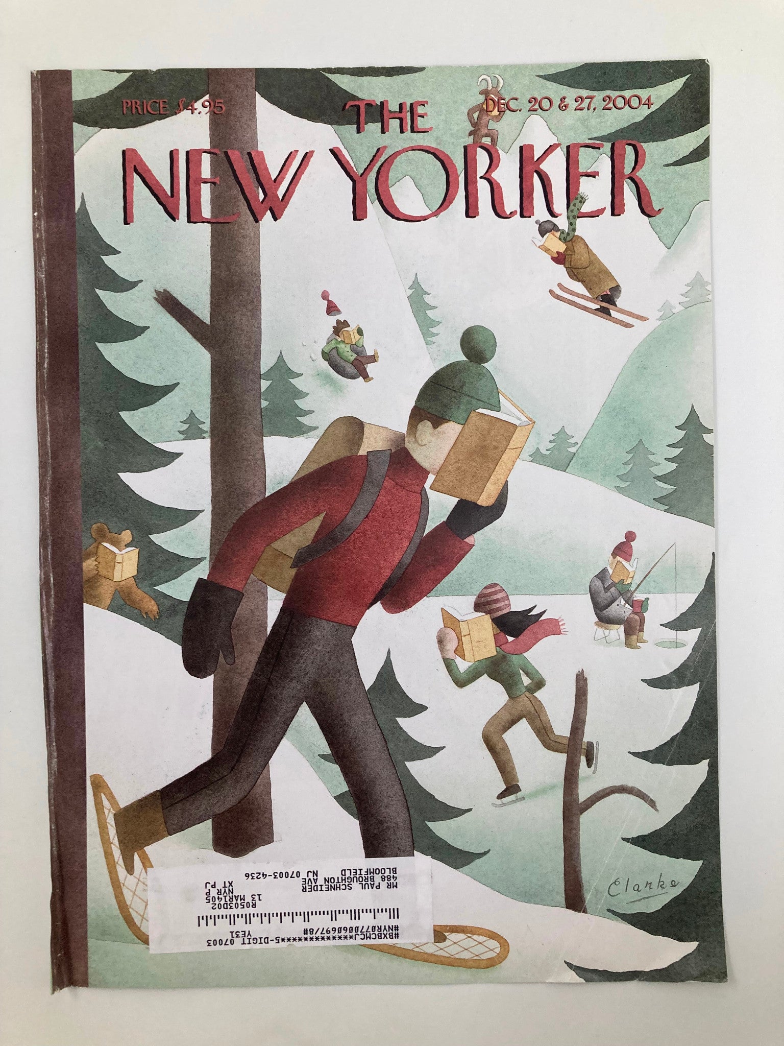 COVER ONLY The New Yorker December 20 2004 Winter Page-Turners by Greg Clarke