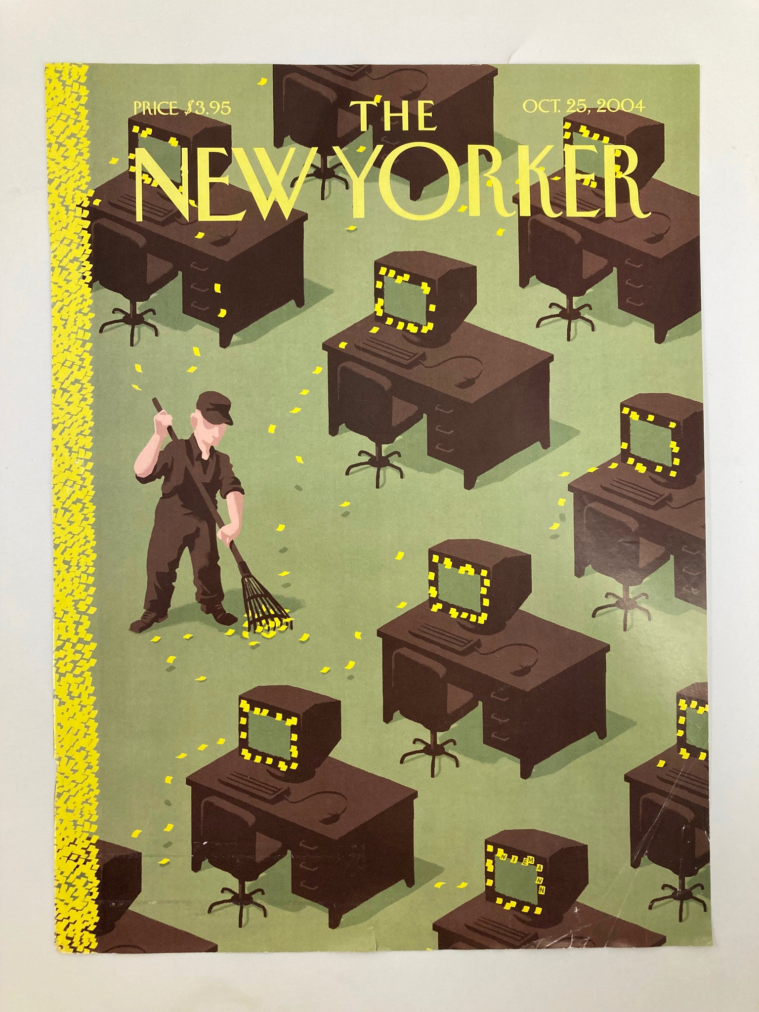 COVER ONLY The New Yorker October 25 2004 Autumn Chores by Christoph Niemann