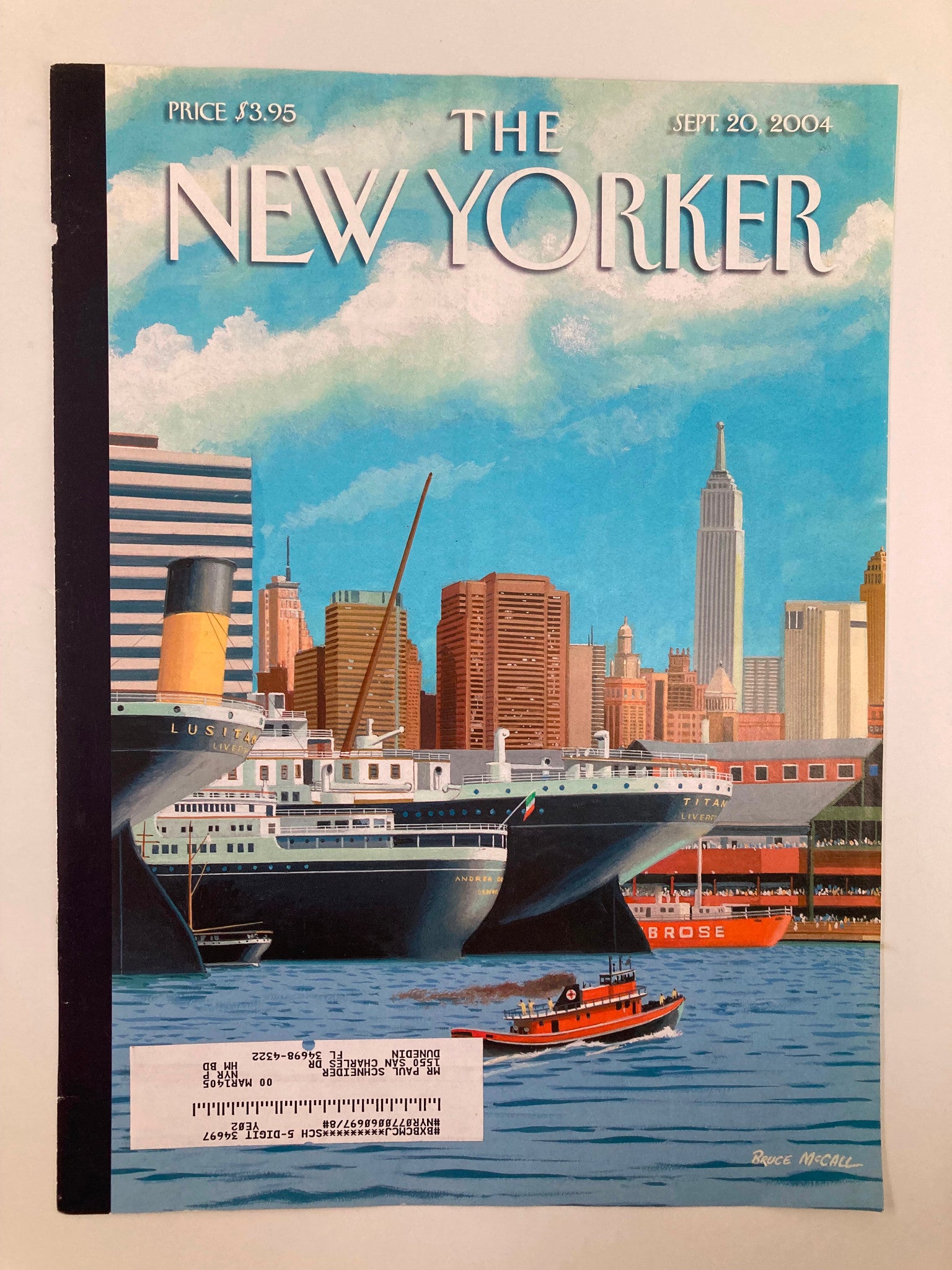 COVER ONLY The New Yorker September 20 2004 Ghost Ships by Bruce McCall