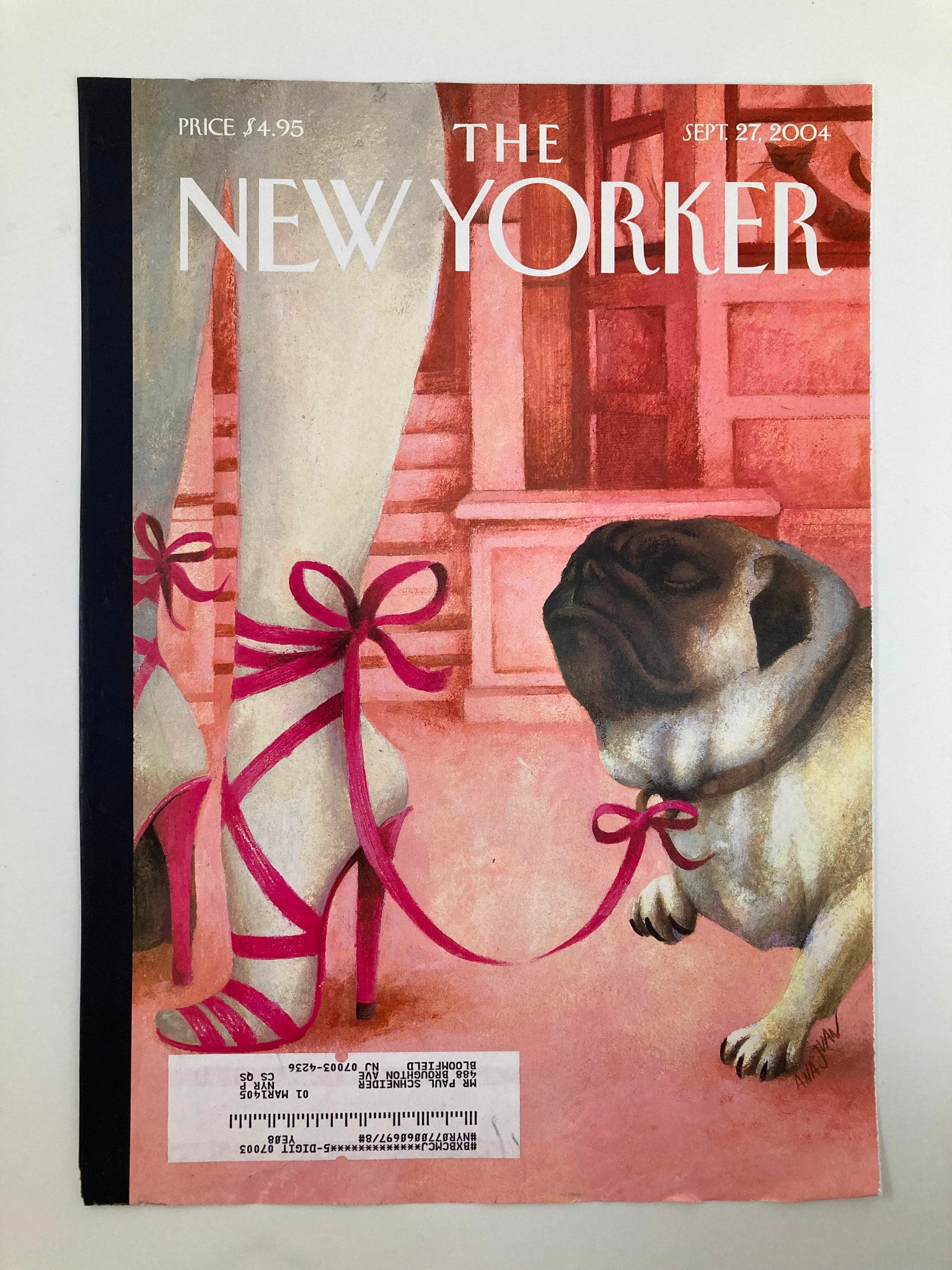 COVER ONLY The New Yorker September 27 2004 Pink Heels Dog by Ana Juan