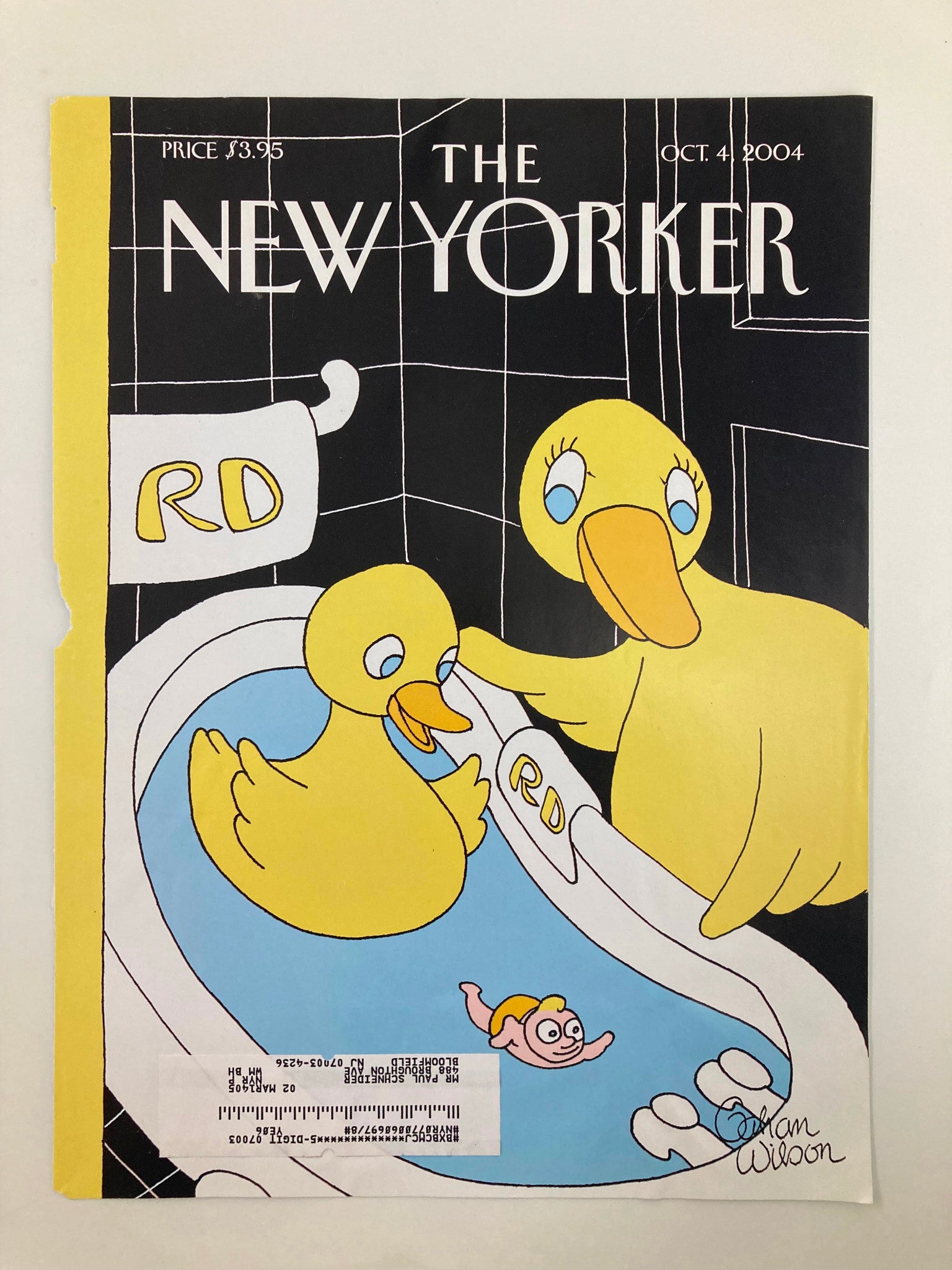 COVER ONLY The New Yorker October 4 2004 Rubber Ducky by Gahan Wilson