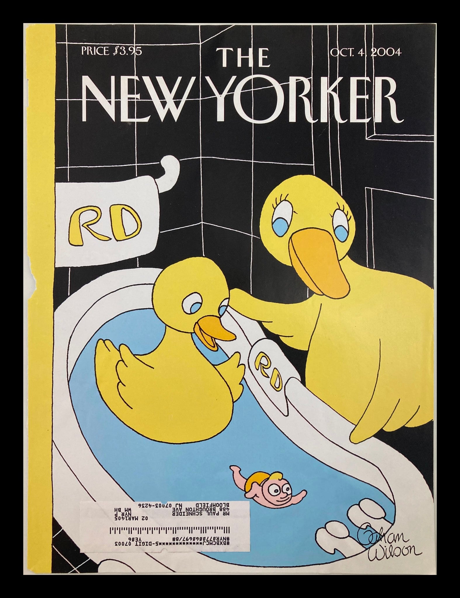 COVER ONLY The New Yorker October 4 2004 Rubber Ducky by Gahan Wilson