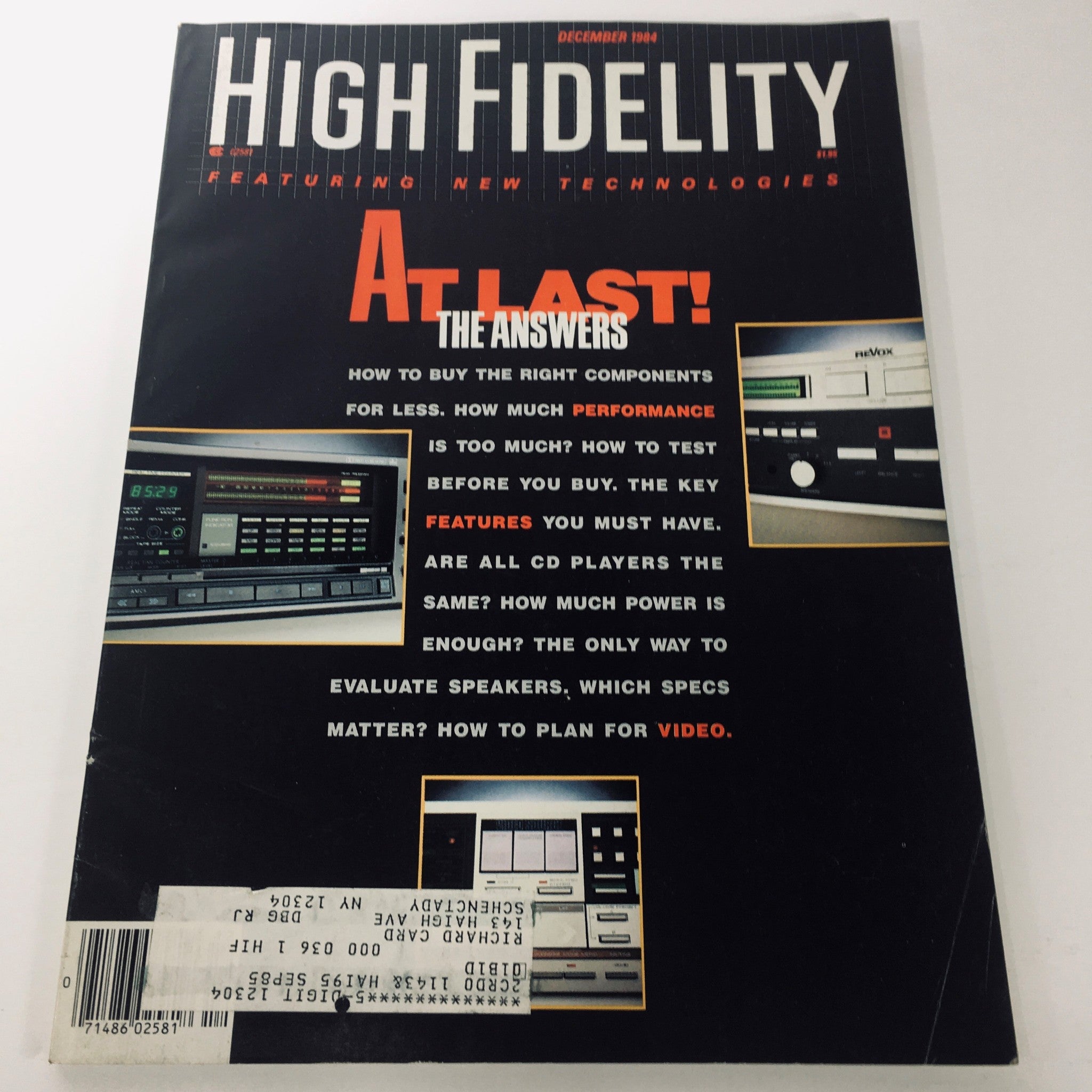 VTG High Fidelity Magazine December 1984 - All CD Players Performance