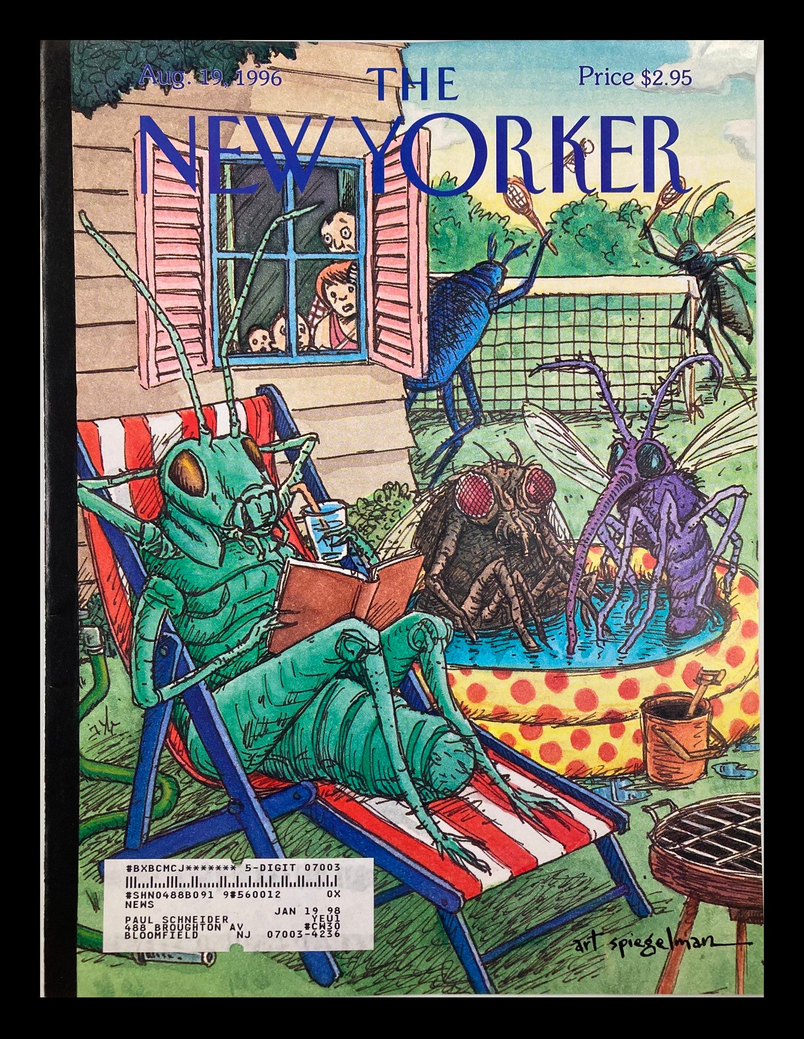 COVER ONLY The New Yorker August 19 1996 Summer Buzz by Art Spiegelman