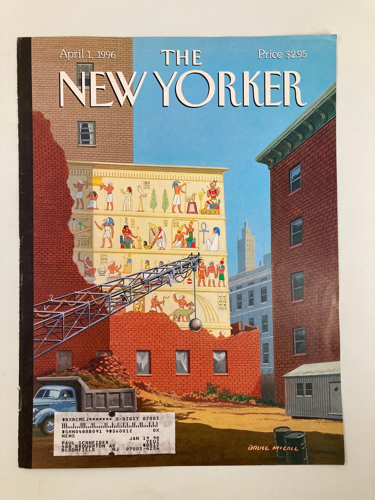 COVER ONLY The New Yorker April 1 1996 Landmarks Commission by Bruce McCall