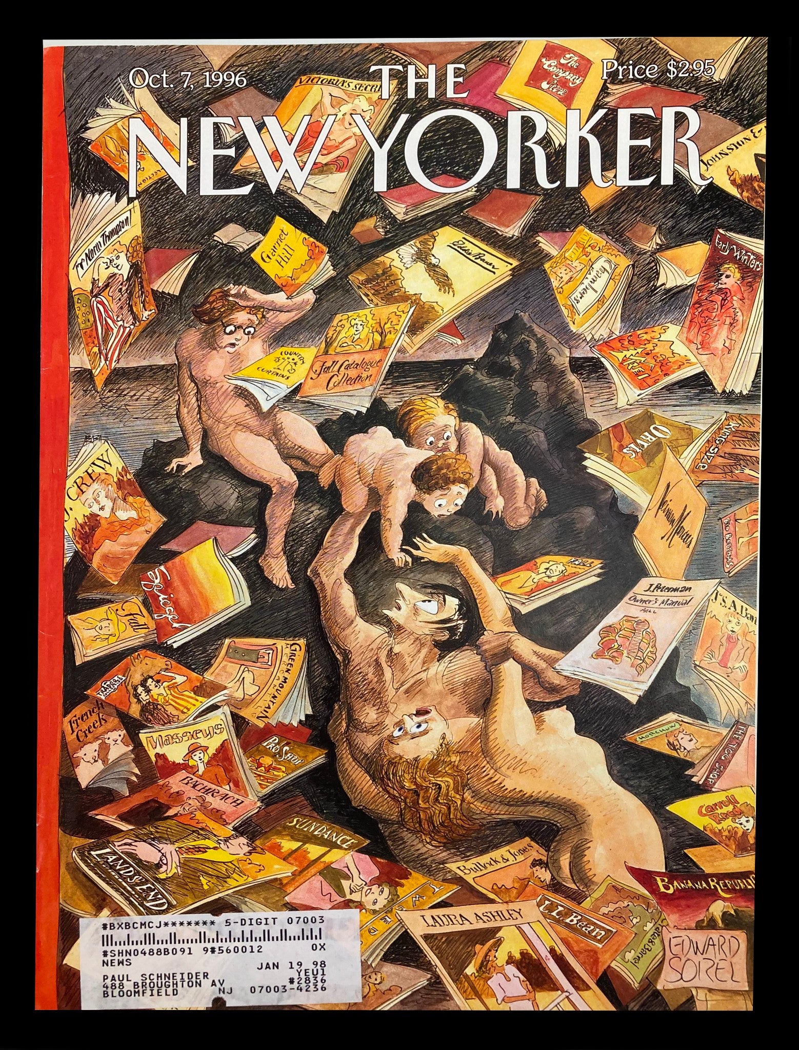 COVER ONLY The New Yorker October 7 1996 The Deluge by Edward Sorel