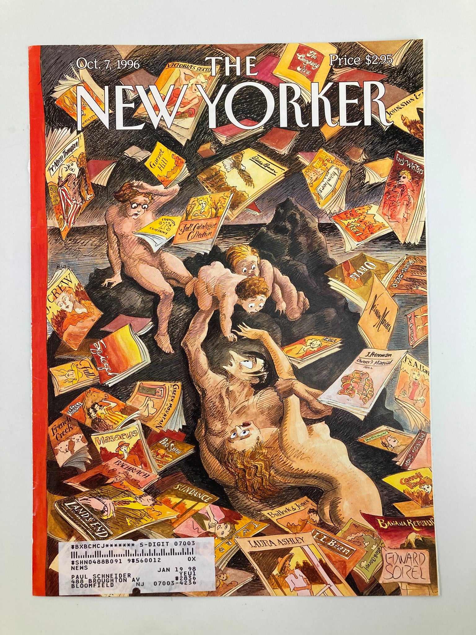 COVER ONLY The New Yorker October 7 1996 The Deluge by Edward Sorel